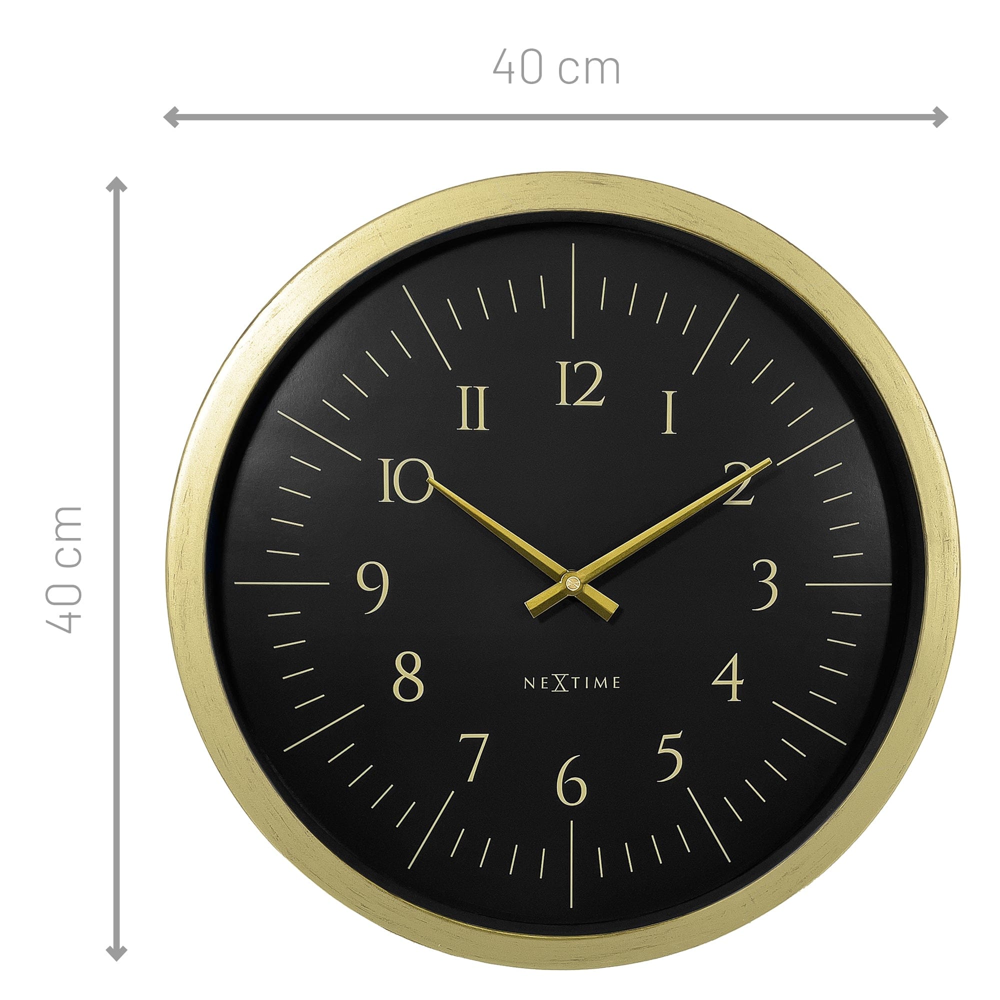 Wall clock 40cm-Black/White-Plastic-NeXtime 'Galaxy' - Goat Corp