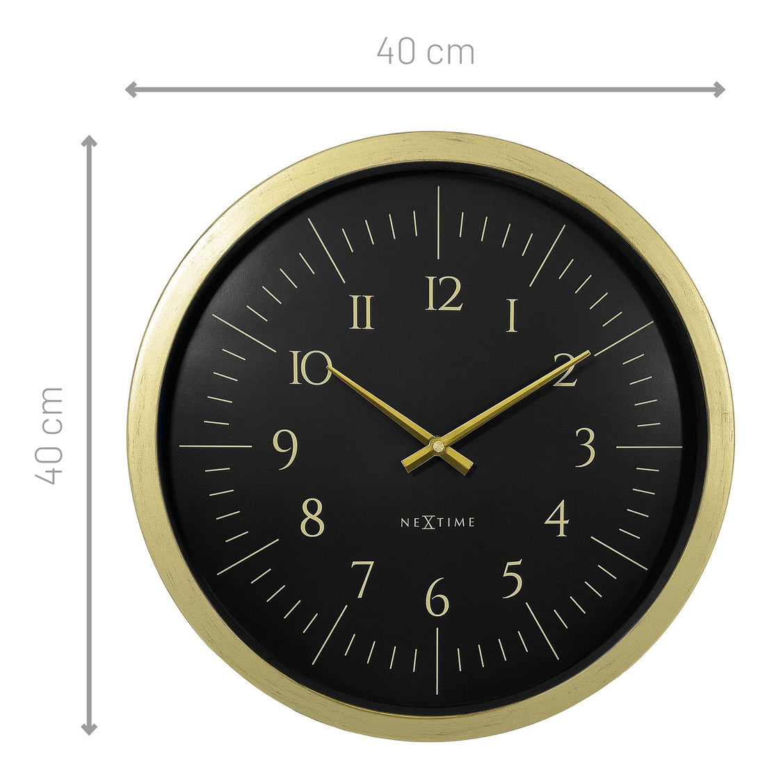 Wall clock 40cm-Black/White-Plastic-NeXtime 'Galaxy' - Goat Corp