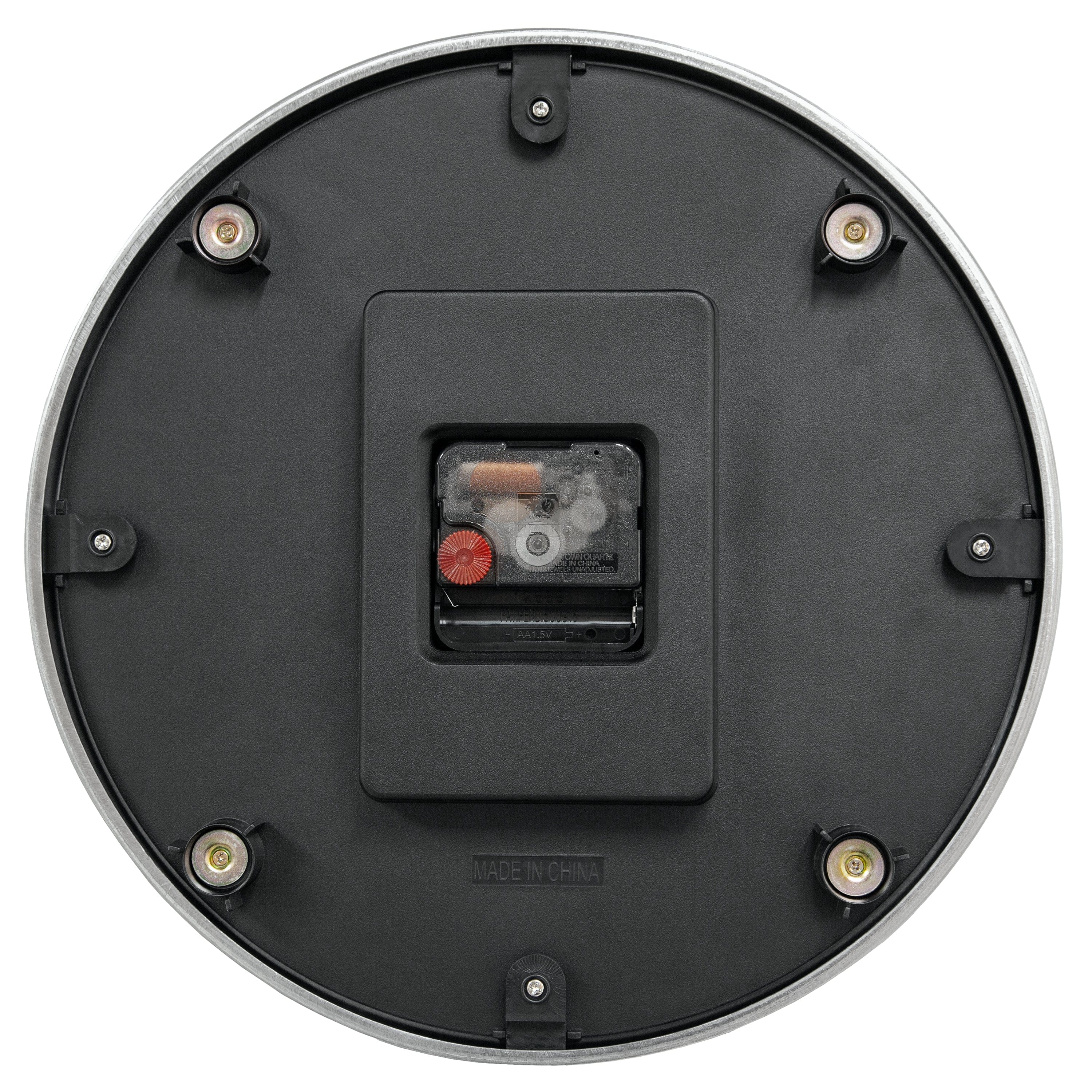 Wall clock 32.3x28x10cm-Silent-White & Black-Aluminium-NeXtime 'Double' - Goat Corp