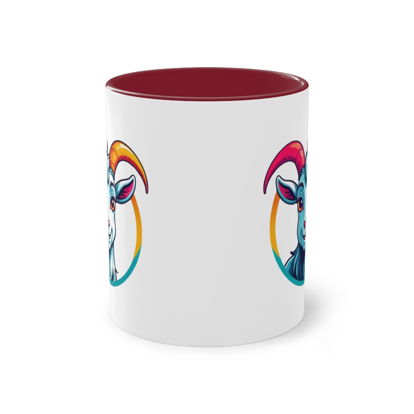 Colorful Goat Graphic Coffee Mug, Unique Drinkware for Animal Lovers, Fun Gift for Birthdays, Housewarming, or Pet Lovers