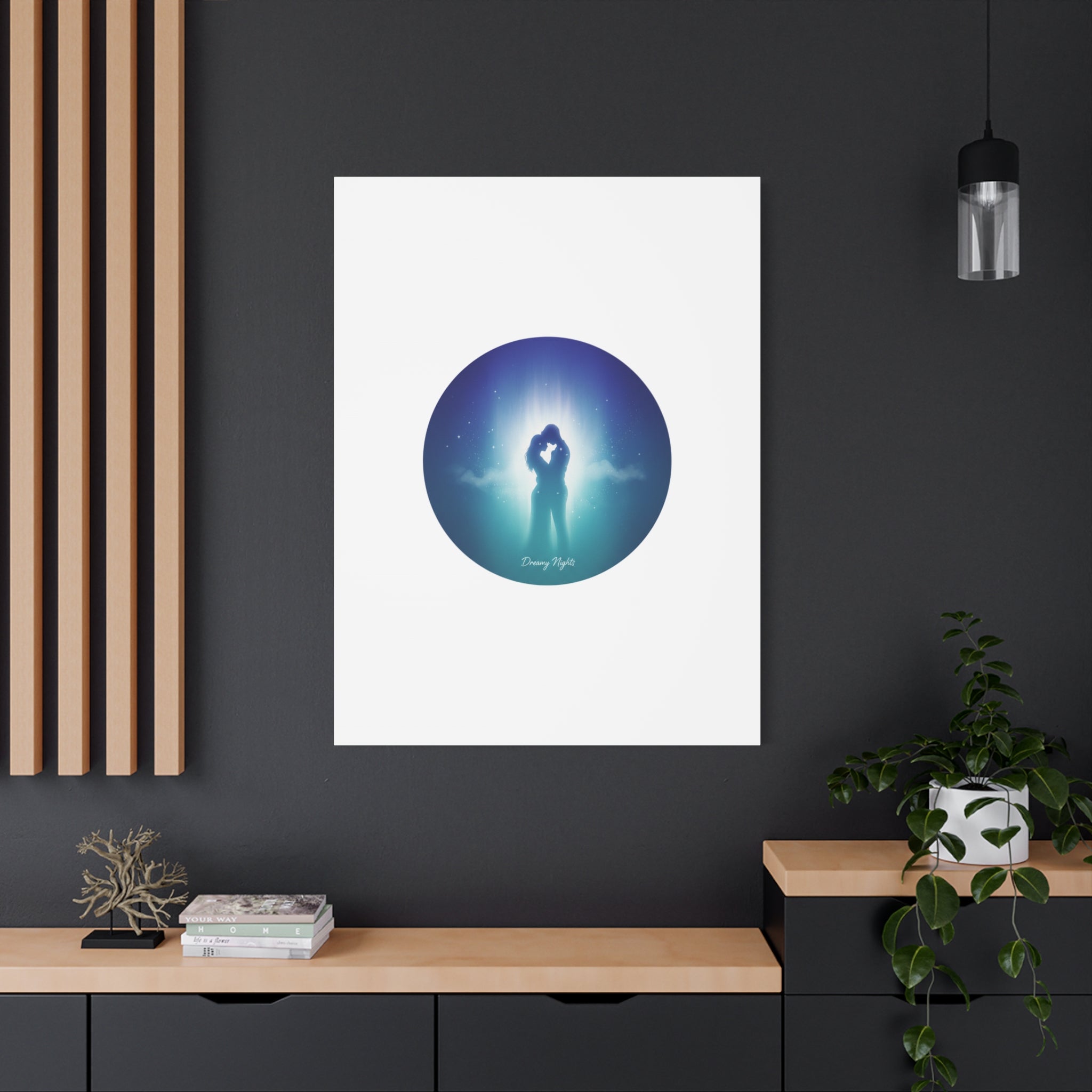 Dreamy Nightscape Canvas | Afterlight Atmospheric Print, Luminous Night Bloom