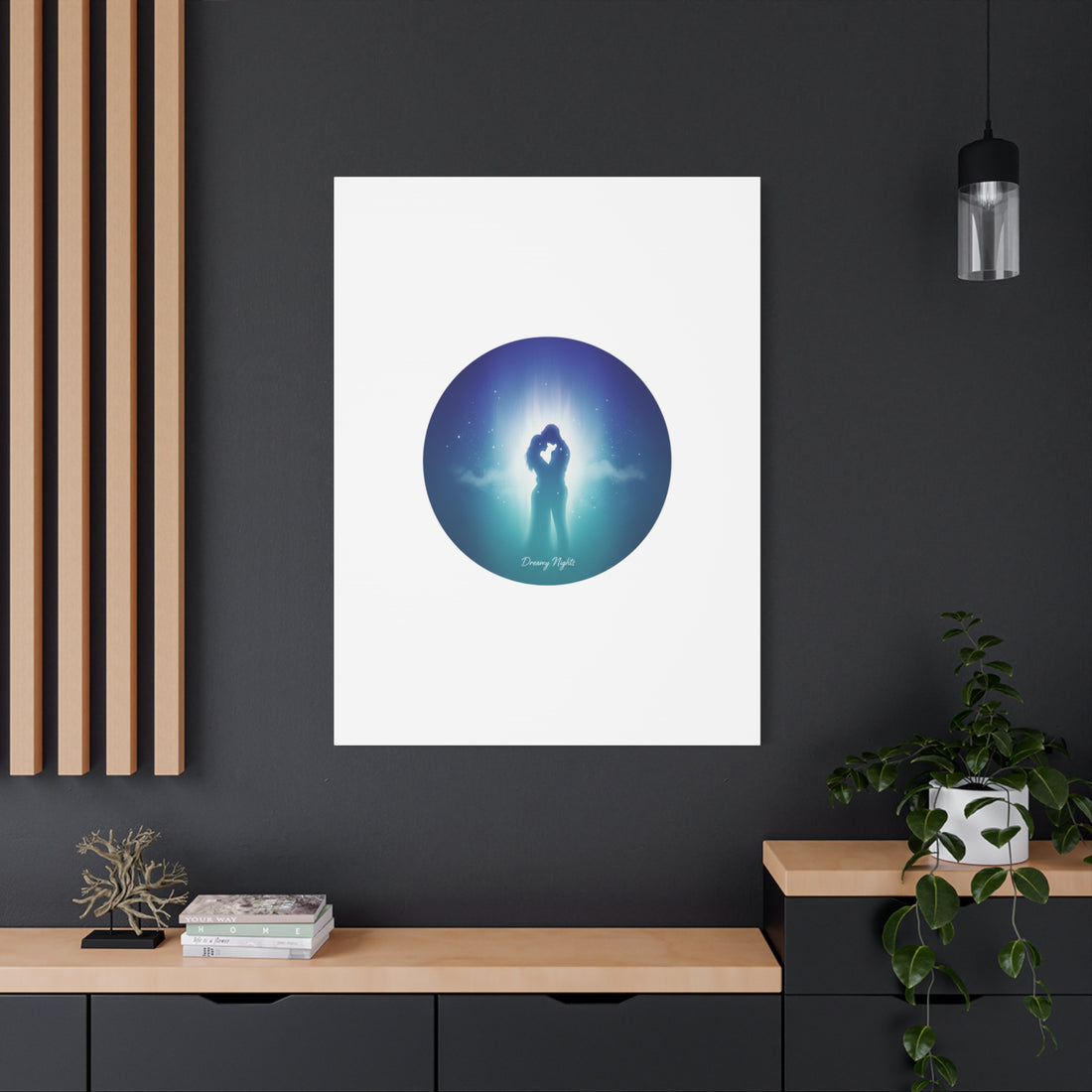 Dreamy Nightscape Canvas | Afterlight Atmospheric Print, Luminous Night Bloom