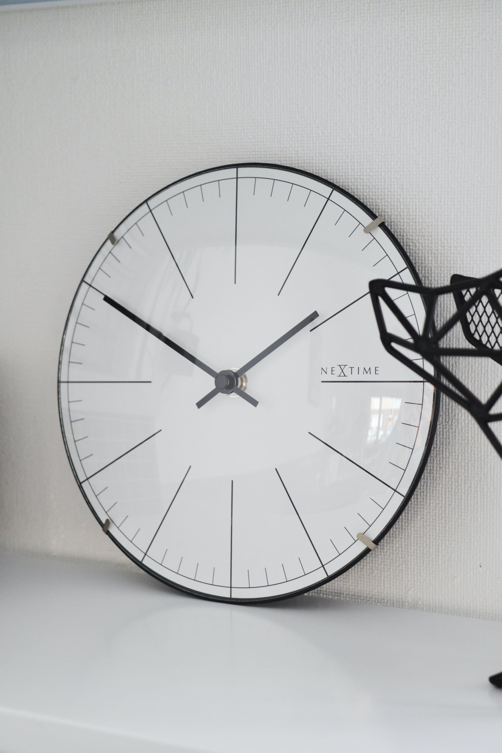 Wall clock/ Table clock-  20 cm- Glass - Dome Shaped Glass- 'Big Stripe Mini Dome' - Goat Corp