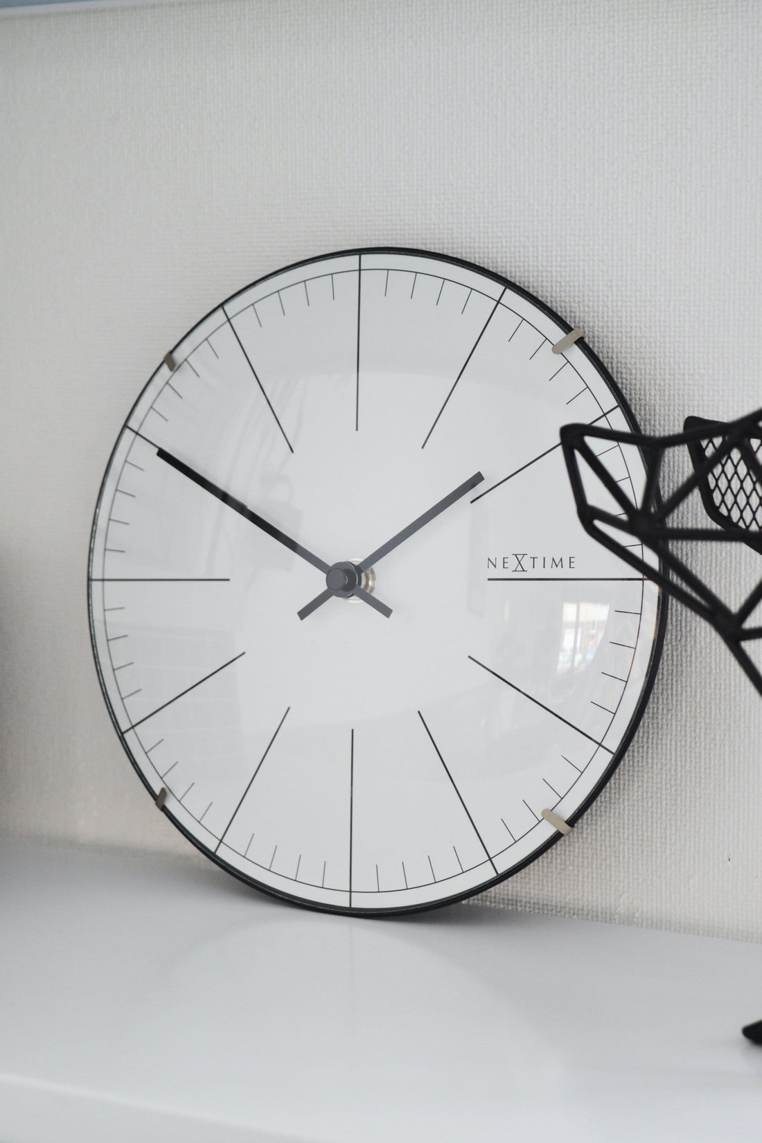 Wall clock/ Table clock-  20 cm- Glass - Dome Shaped Glass- 'Big Stripe Mini Dome' - Goat Corp