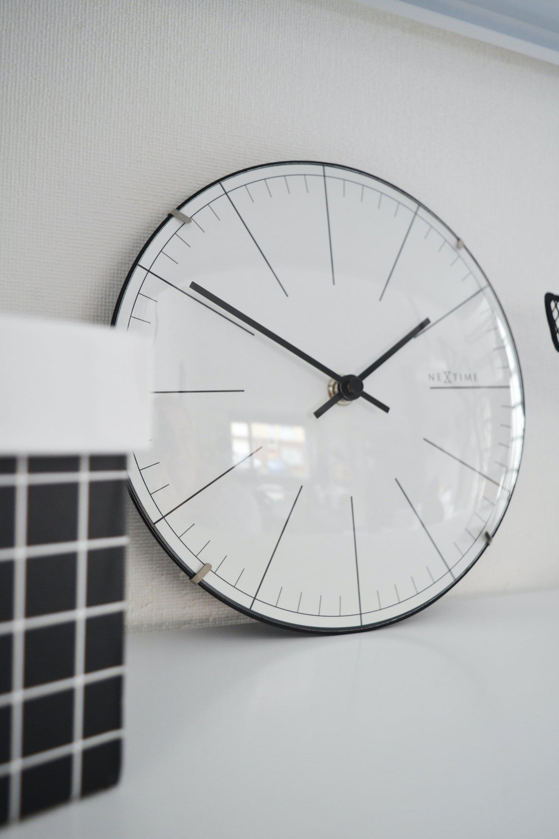 Wall clock/ Table clock-  20 cm- Glass - Dome Shaped Glass- 'Big Stripe Mini Dome' - Goat Corp