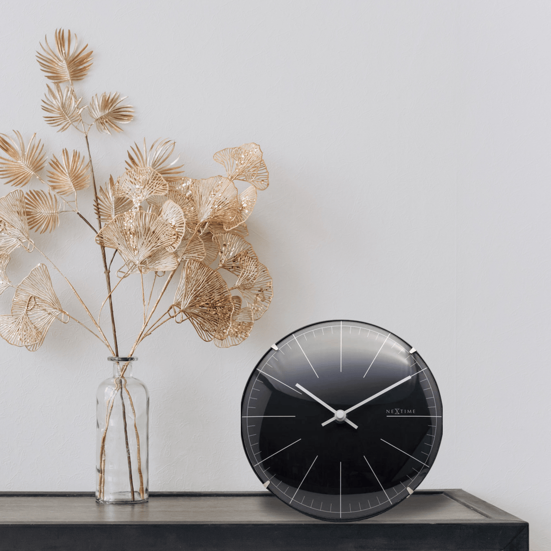 Wall clock/ Table clock-  20 cm- Glass - Dome Shaped Glass- 'Big Stripe Mini Dome' - Goat Corp
