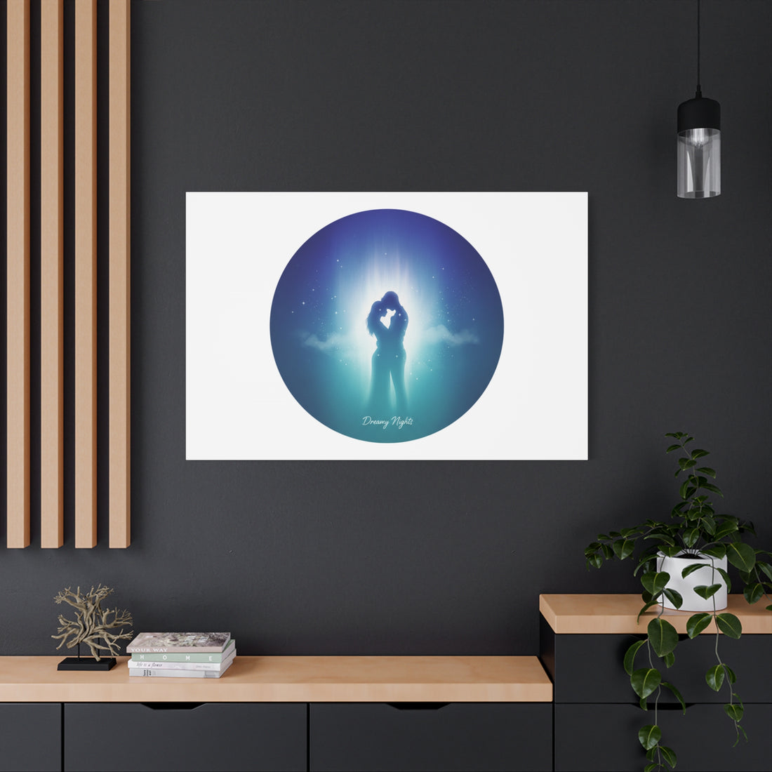 Dreamy Nightscape Canvas | Afterlight Atmospheric Print, Luminous Night Bloom
