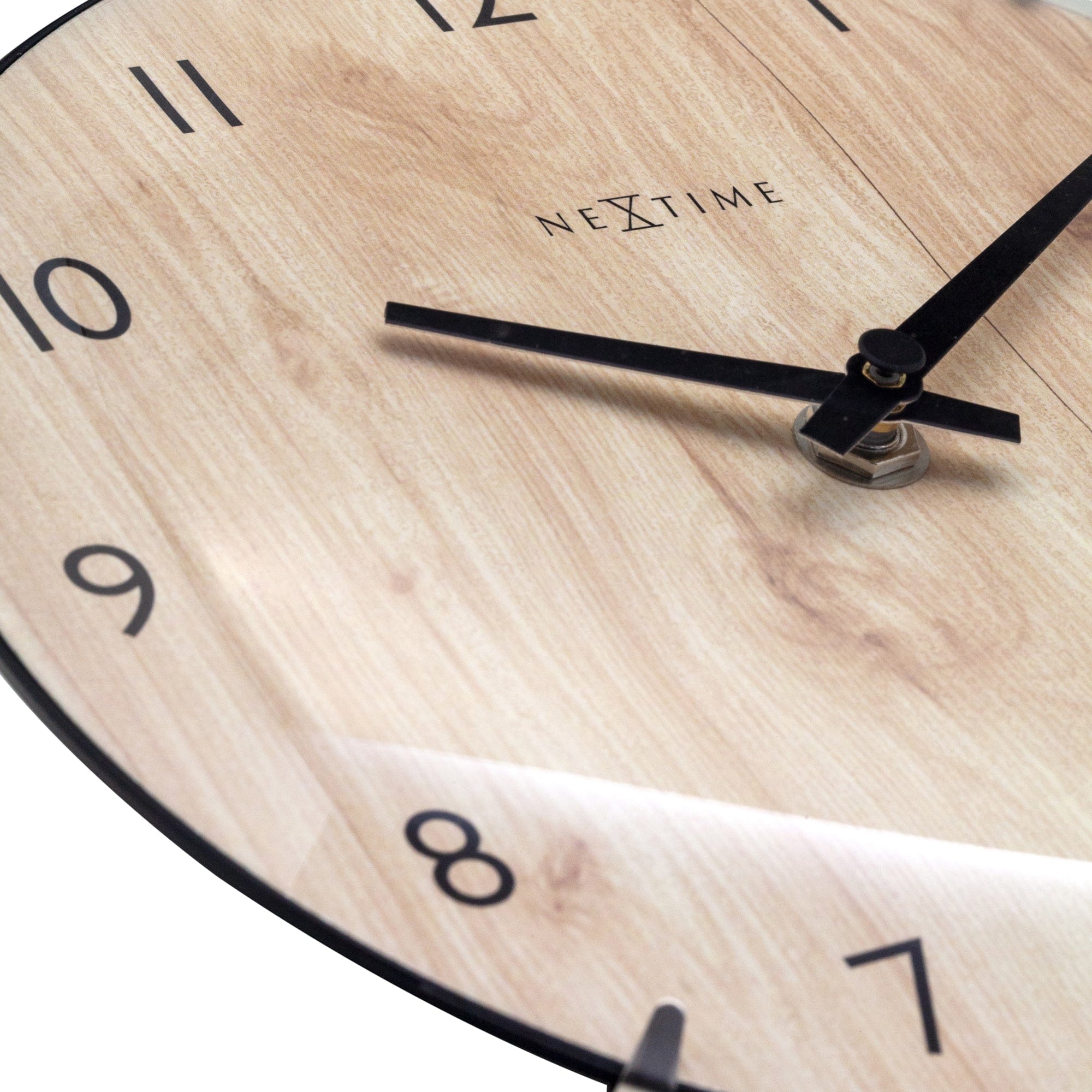 Table/Wall clock 20cm - Domed glass lens - Silent - Light Wood color - Glass - "Edge Wood Mini" - Goat Corp