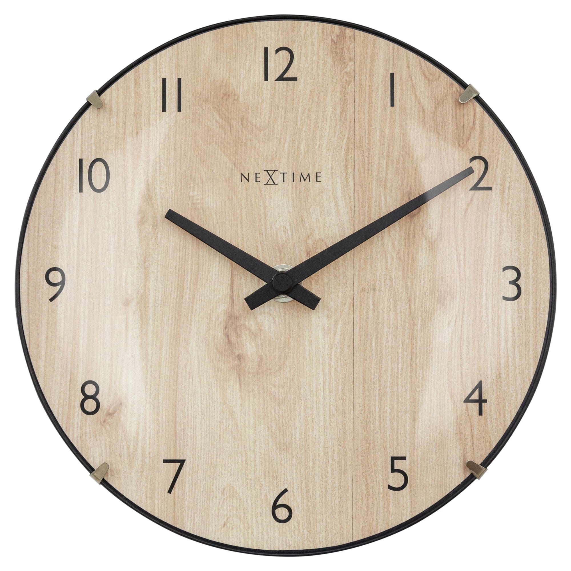 Table/Wall clock 20cm - Domed glass lens - Silent - Light Wood color - Glass - "Edge Wood Mini" - Goat Corp