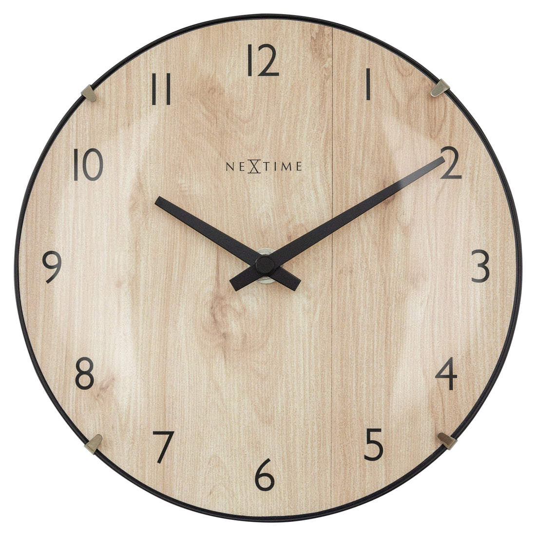 Table/Wall clock 20cm - Domed glass lens - Silent - Light Wood color - Glass - "Edge Wood Mini" - Goat Corp
