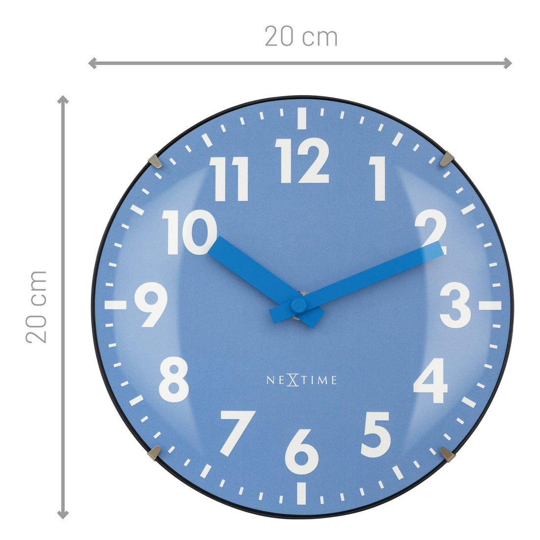 Table/Wall clock 20cm - Domed glass lens - Silent - Glass - "Duomo Mini" - Goat Corp
