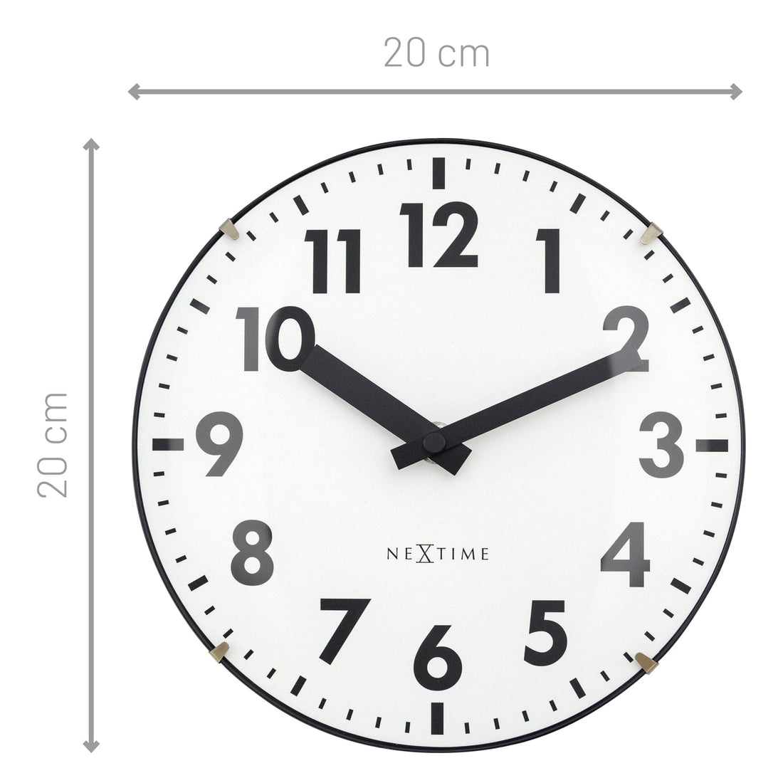 Table/Wall clock 20cm - Domed glass lens - Silent - Glass - "Duomo Mini" - Goat Corp
