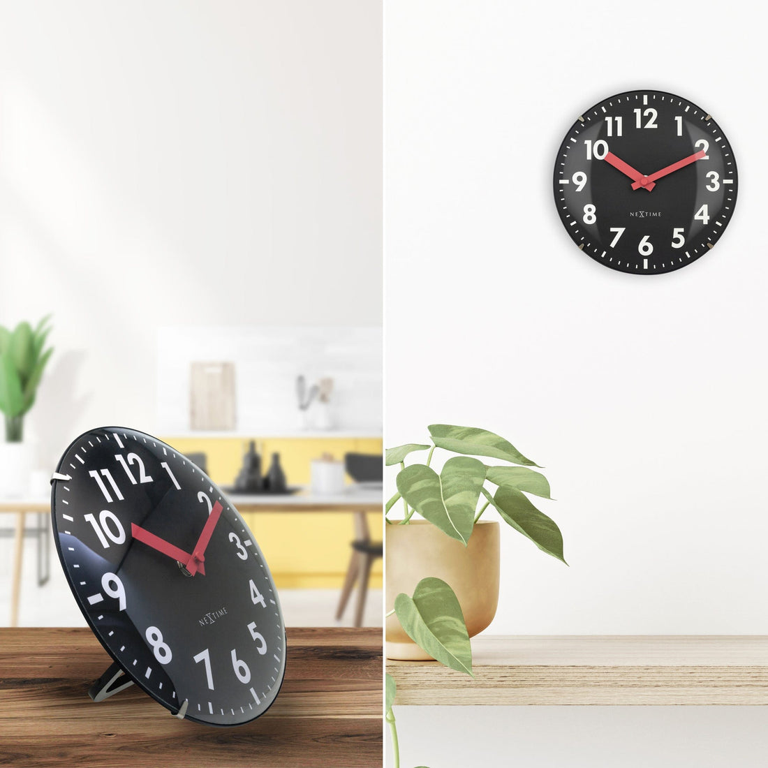 Table/Wall clock 20cm - Domed glass lens - Silent - Glass - "Duomo Mini" - Goat Corp