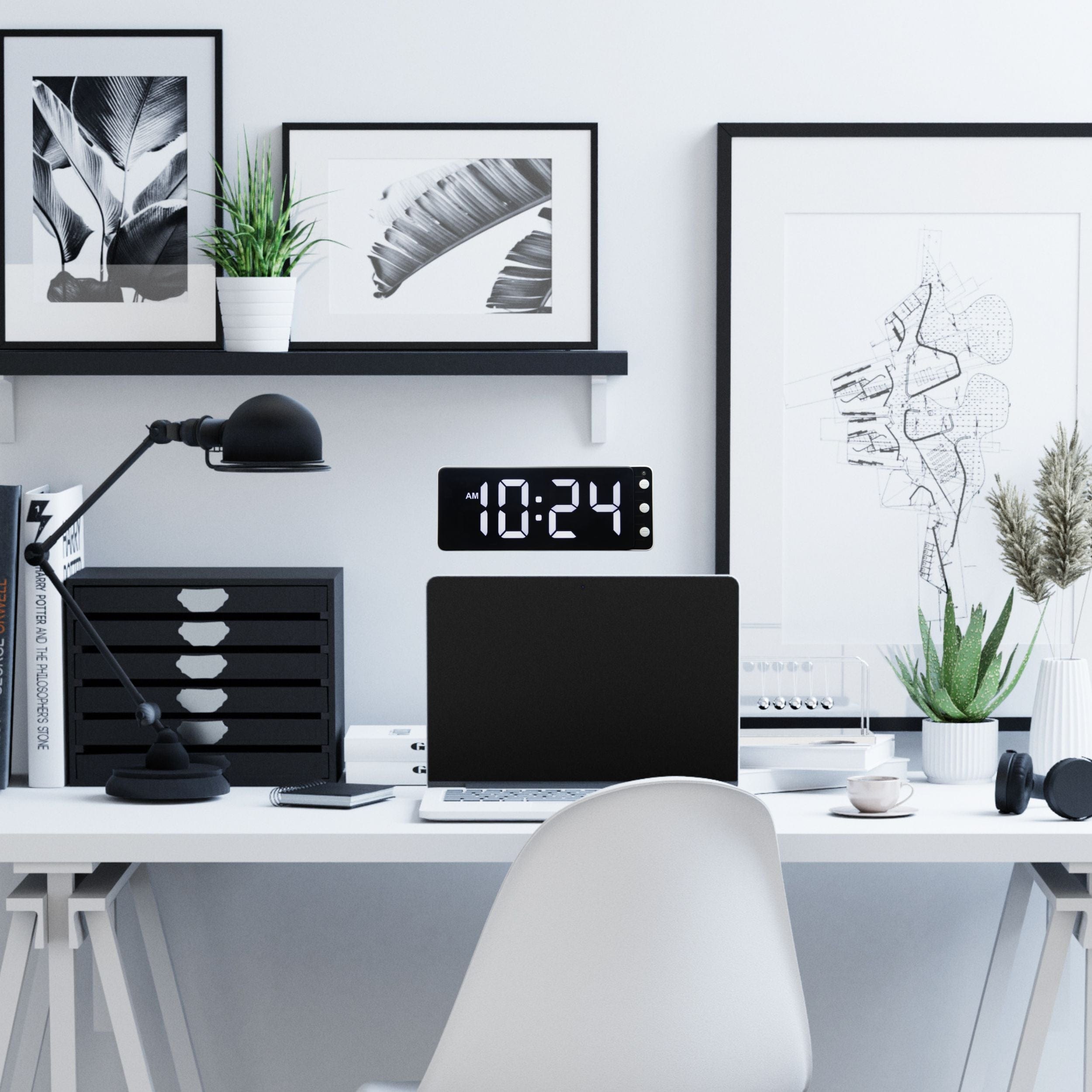 Table/Wall Clock 27.2x10.8x3cm-LED-ABS-NeXtime 'Digital Clock' - Goat Corp