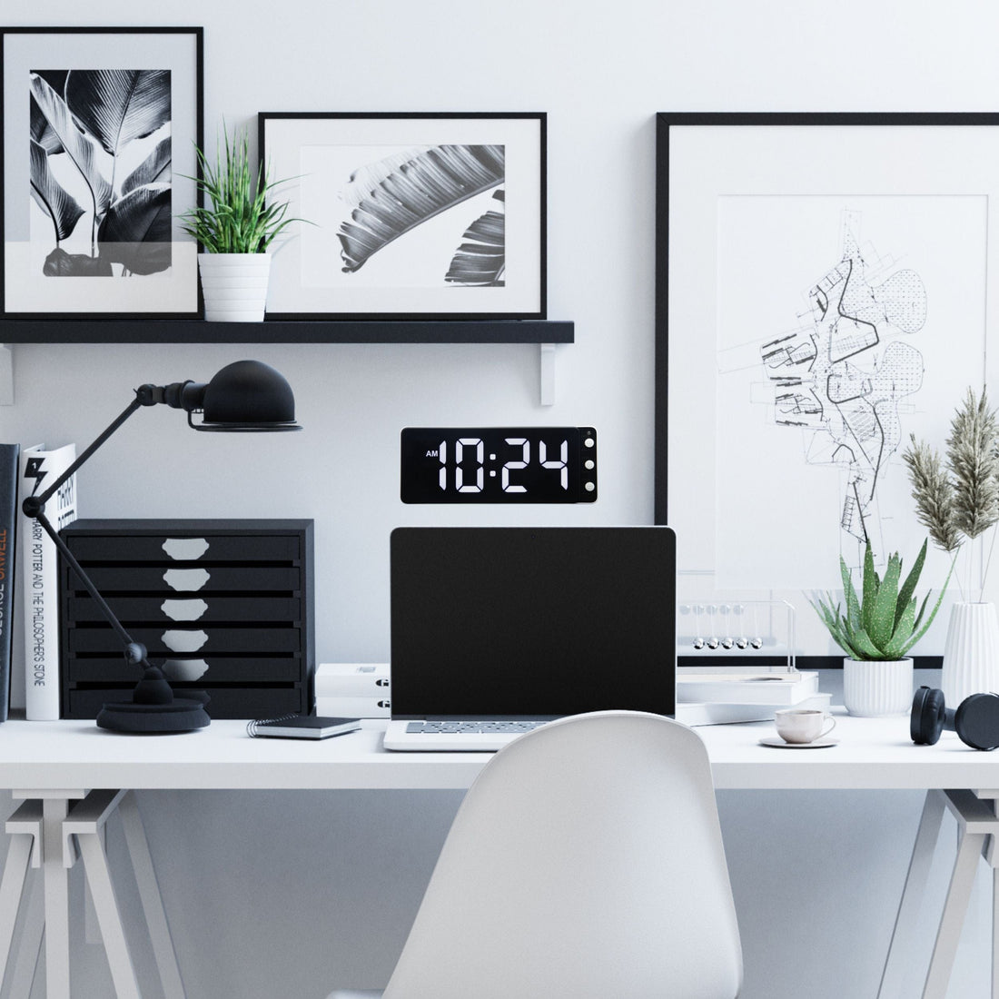 Table/Wall Clock 27.2x10.8x3cm-LED-ABS-NeXtime 'Digital Clock' - Goat Corp