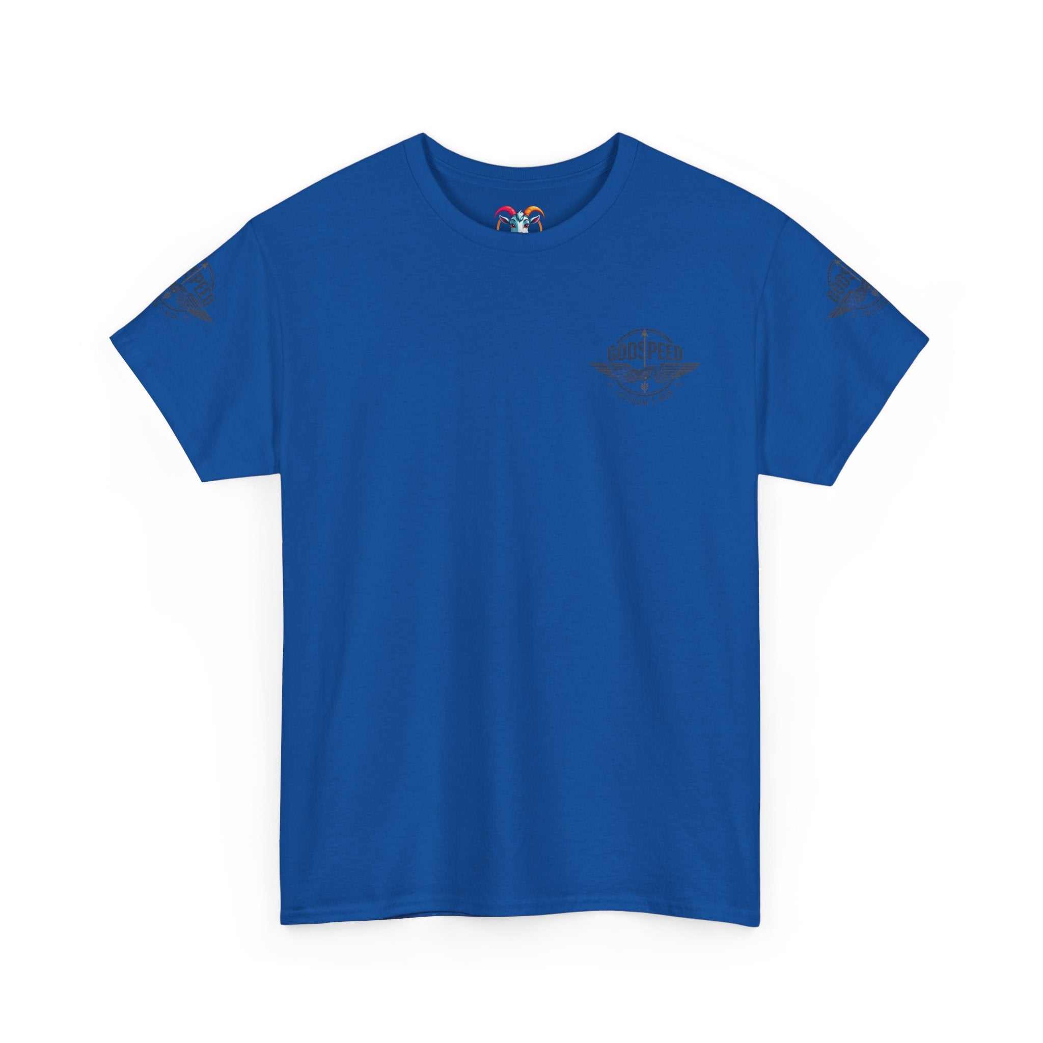 Godspeed Freedom Run Unisex Heavy Cotton Tee, Classic Graphic T-Shirt, Casual Wear, Gift for Runners, Vintage Style Apparel - Goat Corp