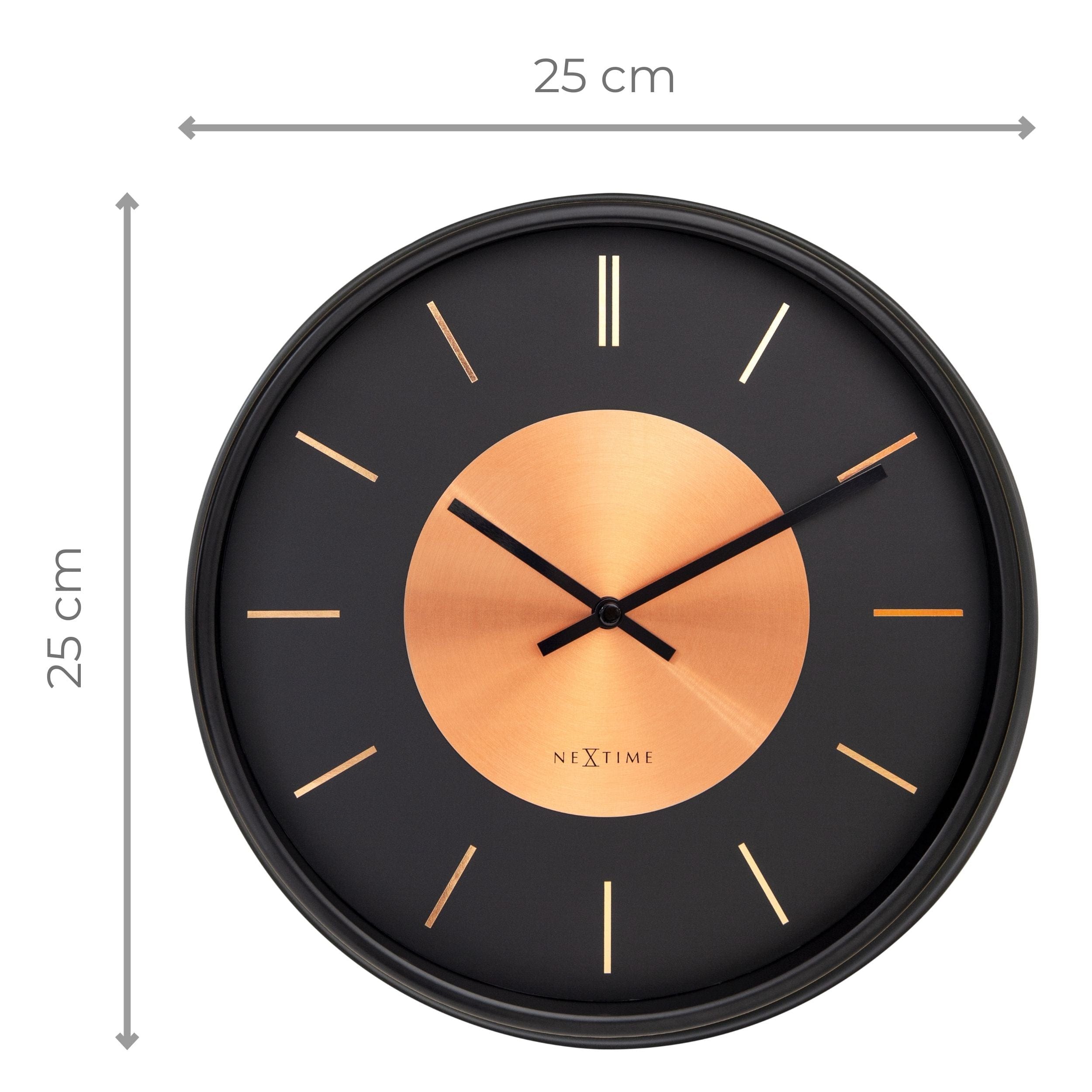 Wall Clock 25cm-Silent-Metal-NeXtime 'Retro II' - Goat Corp