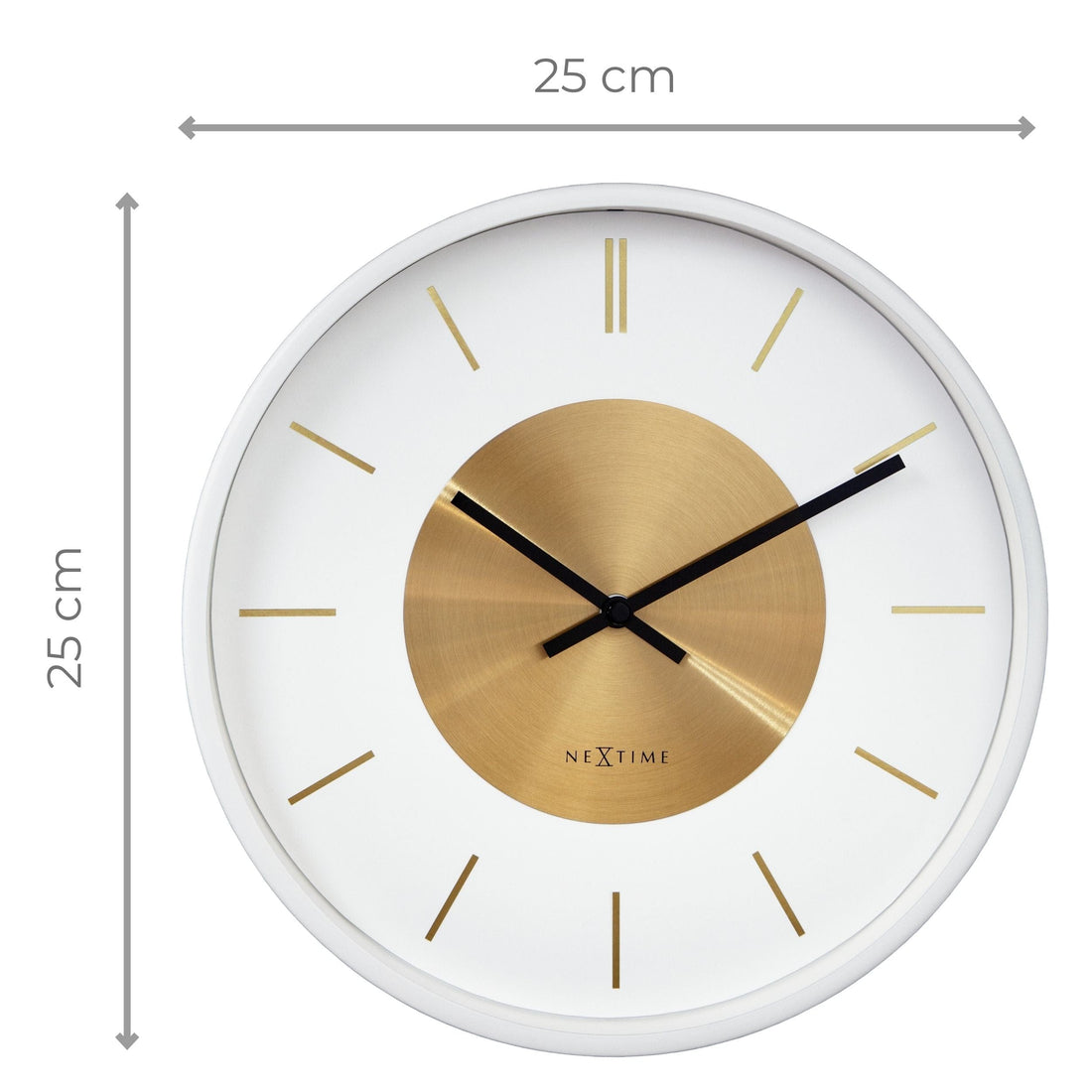 Wall Clock 25cm-Silent-Metal-NeXtime 'Retro II' - Goat Corp
