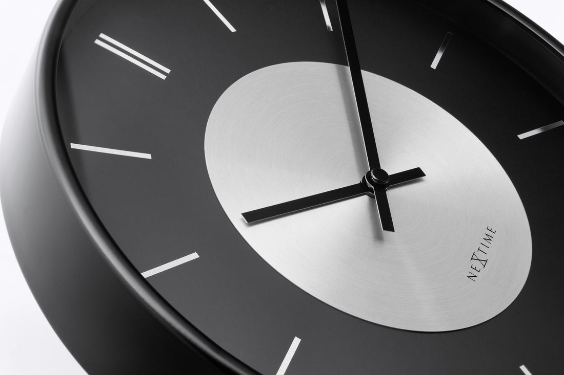 Wall Clock 25cm-Silent-Metal-NeXtime 'Retro II' - Goat Corp
