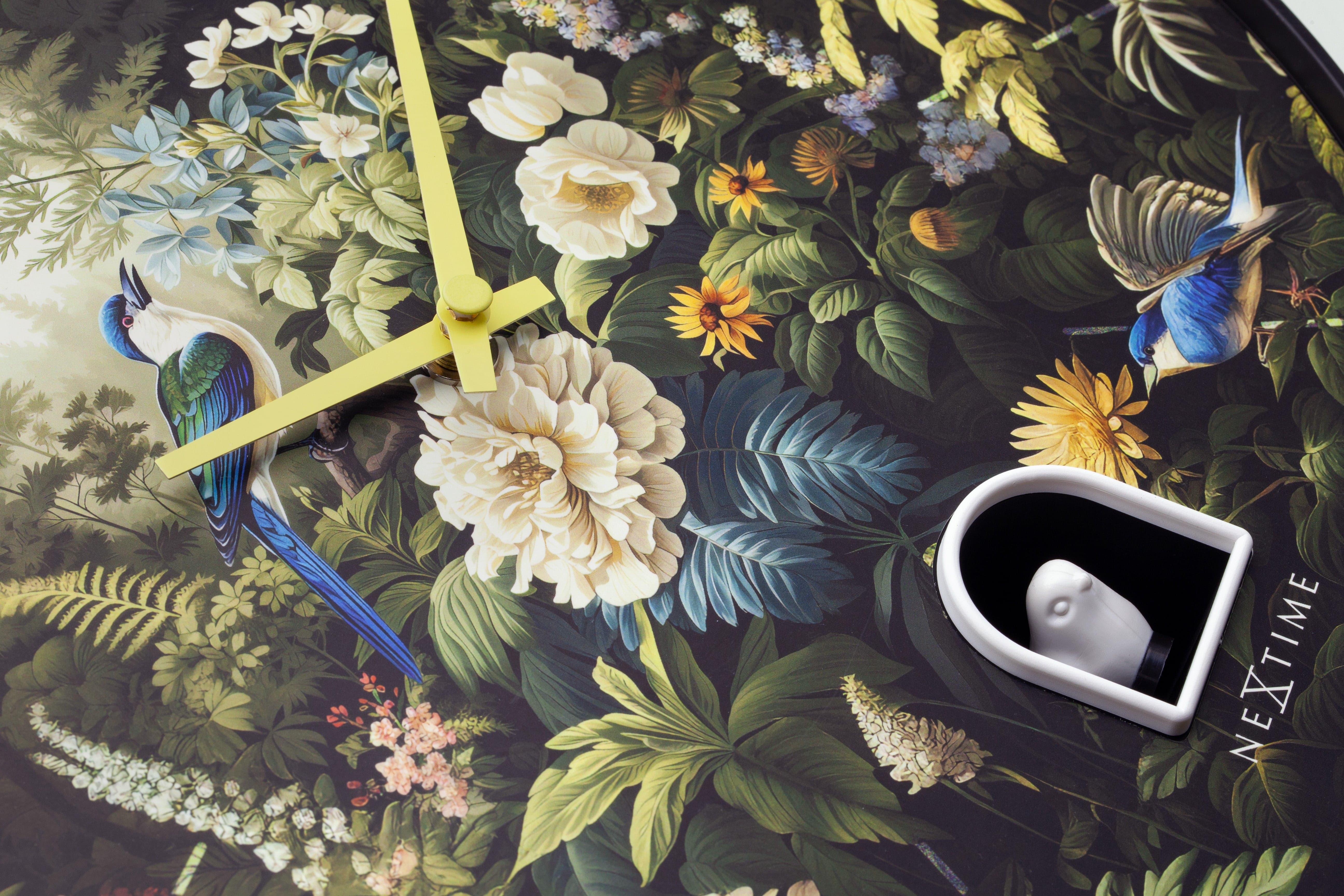 Wall clock 30cmØ - Plastic - Black - Cuckoo - NeXtime 'Vanity Cuckoo' - Goat Corp