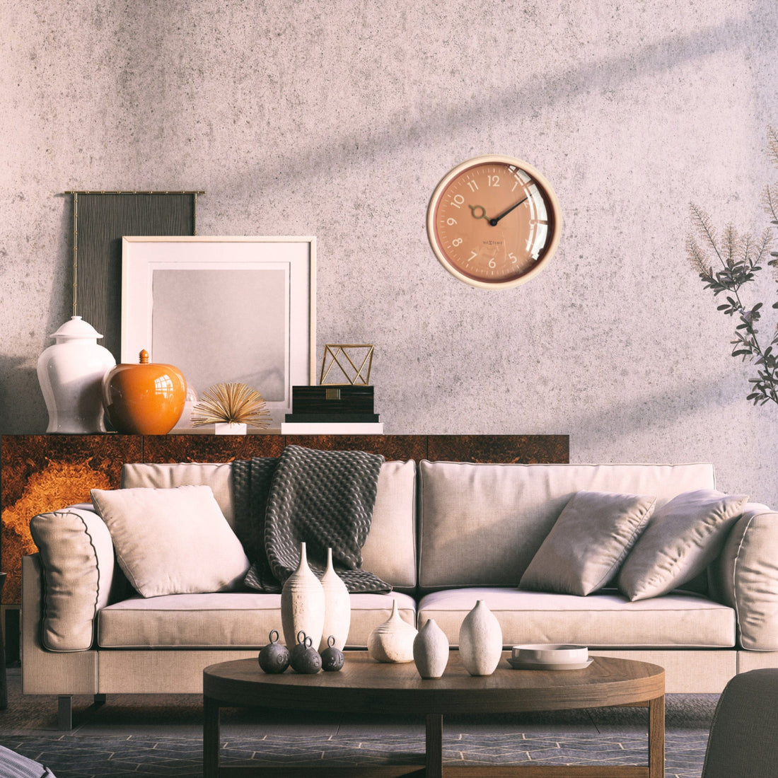 Wall Clock 30.5cm-Silent-ABS-NeXtime 'Golden Hour Wall' - Goat Corp