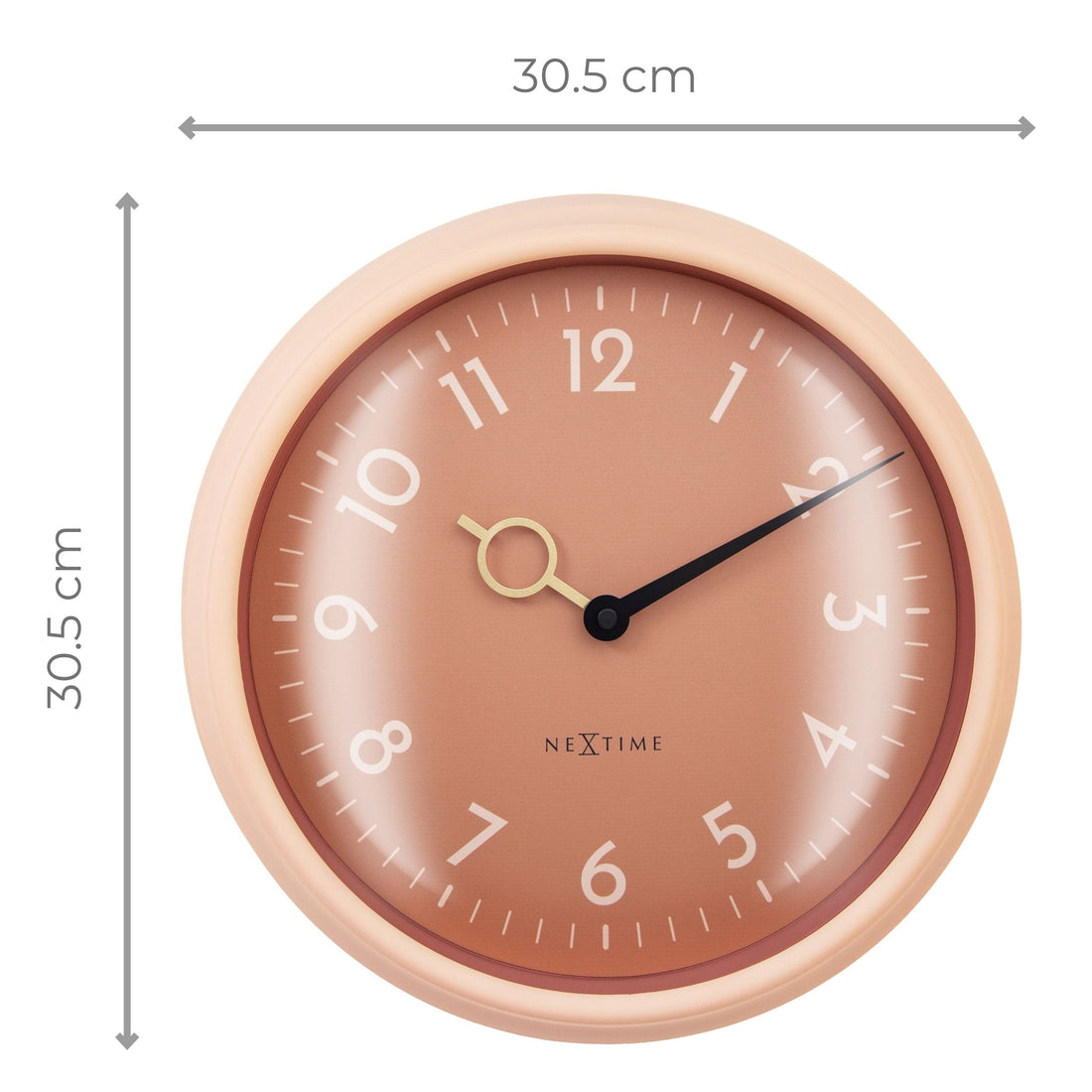 Wall Clock 30.5cm-Silent-ABS-NeXtime 'Golden Hour Wall' - Goat Corp