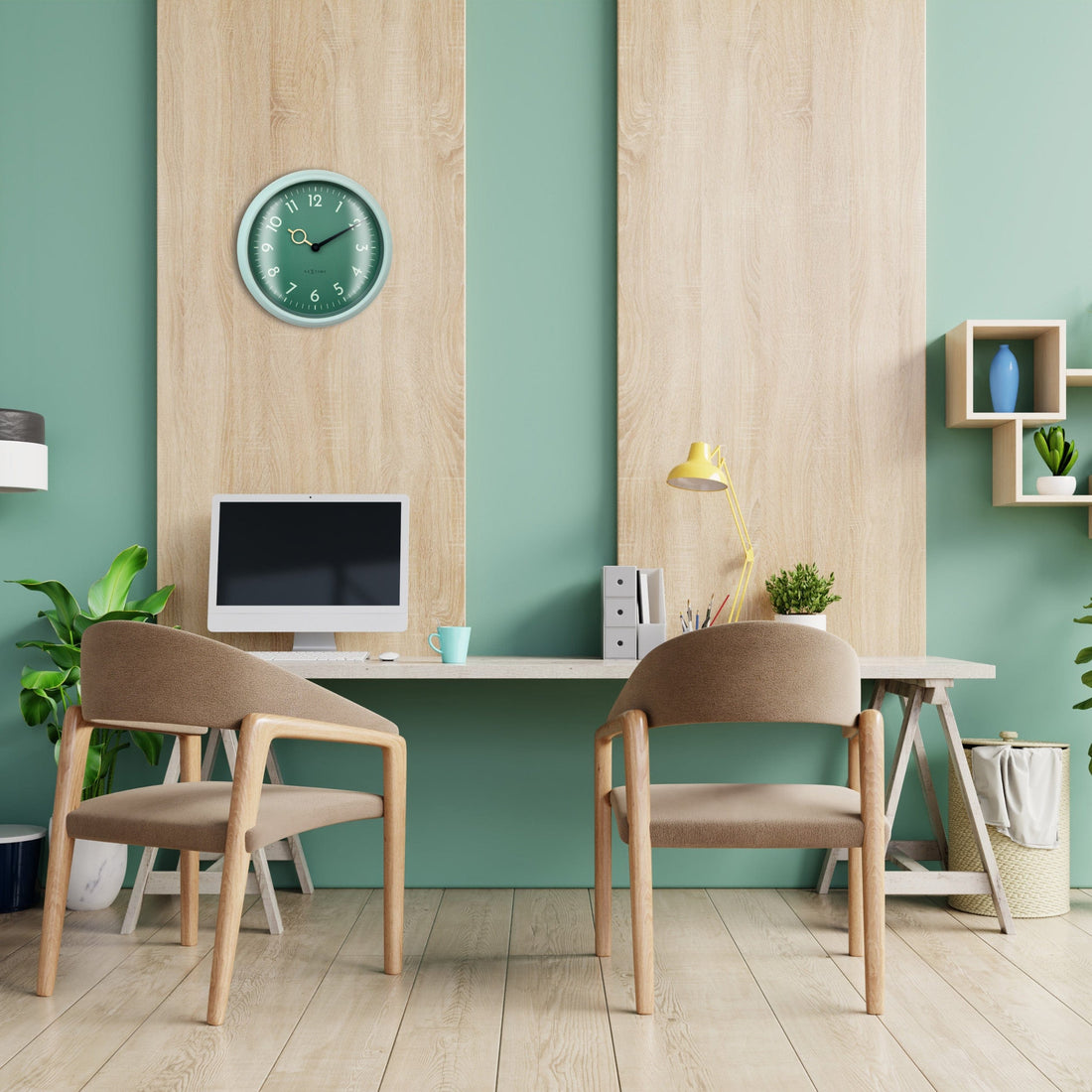 Wall Clock 30.5cm-Silent-ABS-NeXtime 'Golden Hour Wall' - Goat Corp