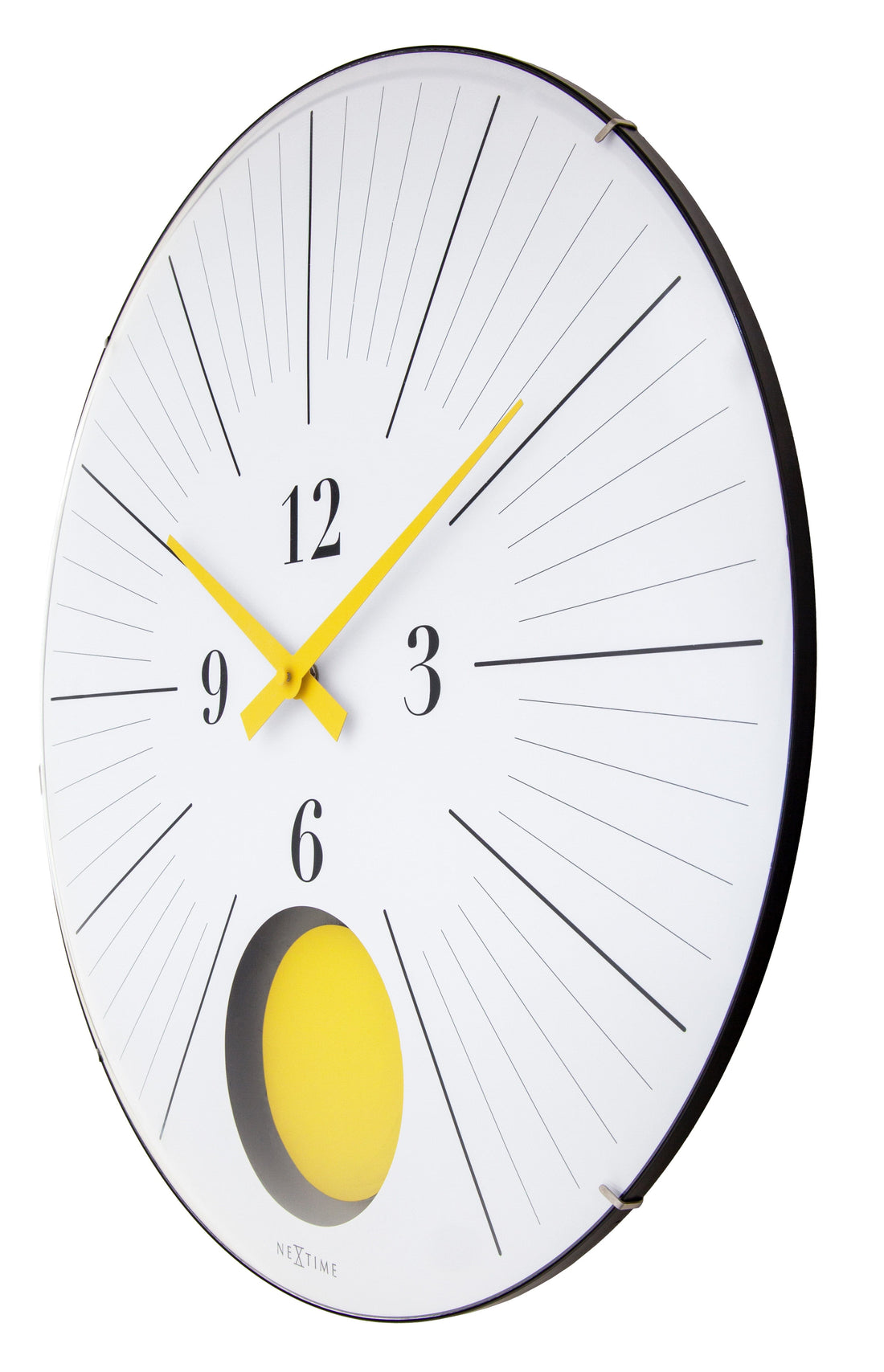 Large Wall Clock 50cm Domed Glass Lens-Silent-Pendulum-NeXtime 'Duomo 50 Pendulum' - Goat Corp