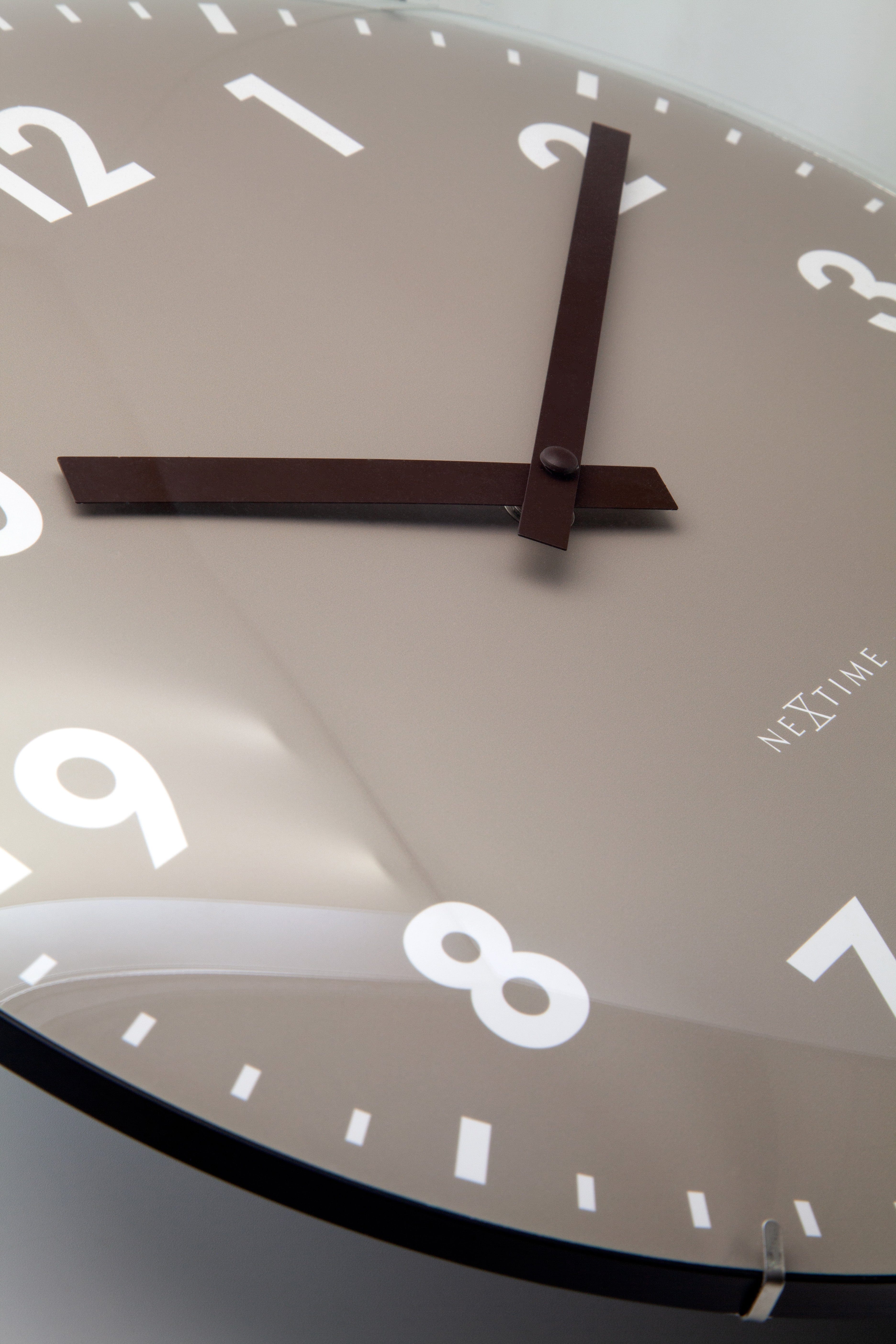 Wall Clock 35cm Domed Glass Lens-Silent-Glass-NeXtime 'Duomo' - Goat Corp