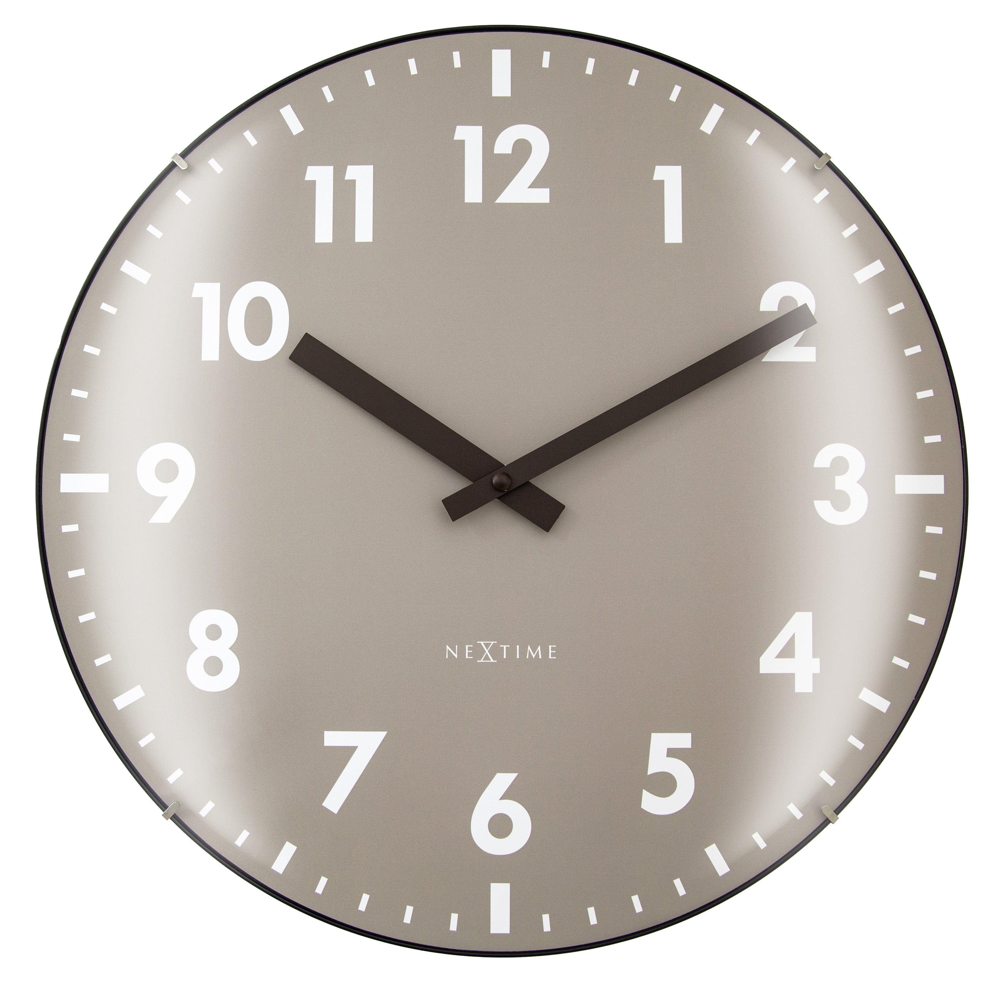 Wall Clock 35cm Domed Glass Lens-Silent-Glass-NeXtime 'Duomo' - Goat Corp