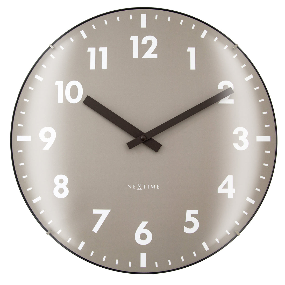 Wall Clock 35cm Domed Glass Lens-Silent-Glass-NeXtime 'Duomo' - Goat Corp