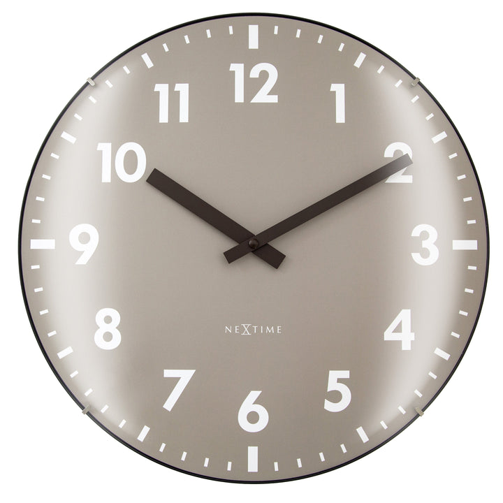 Wall Clock 35cm Domed Glass Lens-Silent-Glass-NeXtime 'Duomo' - Goat Corp