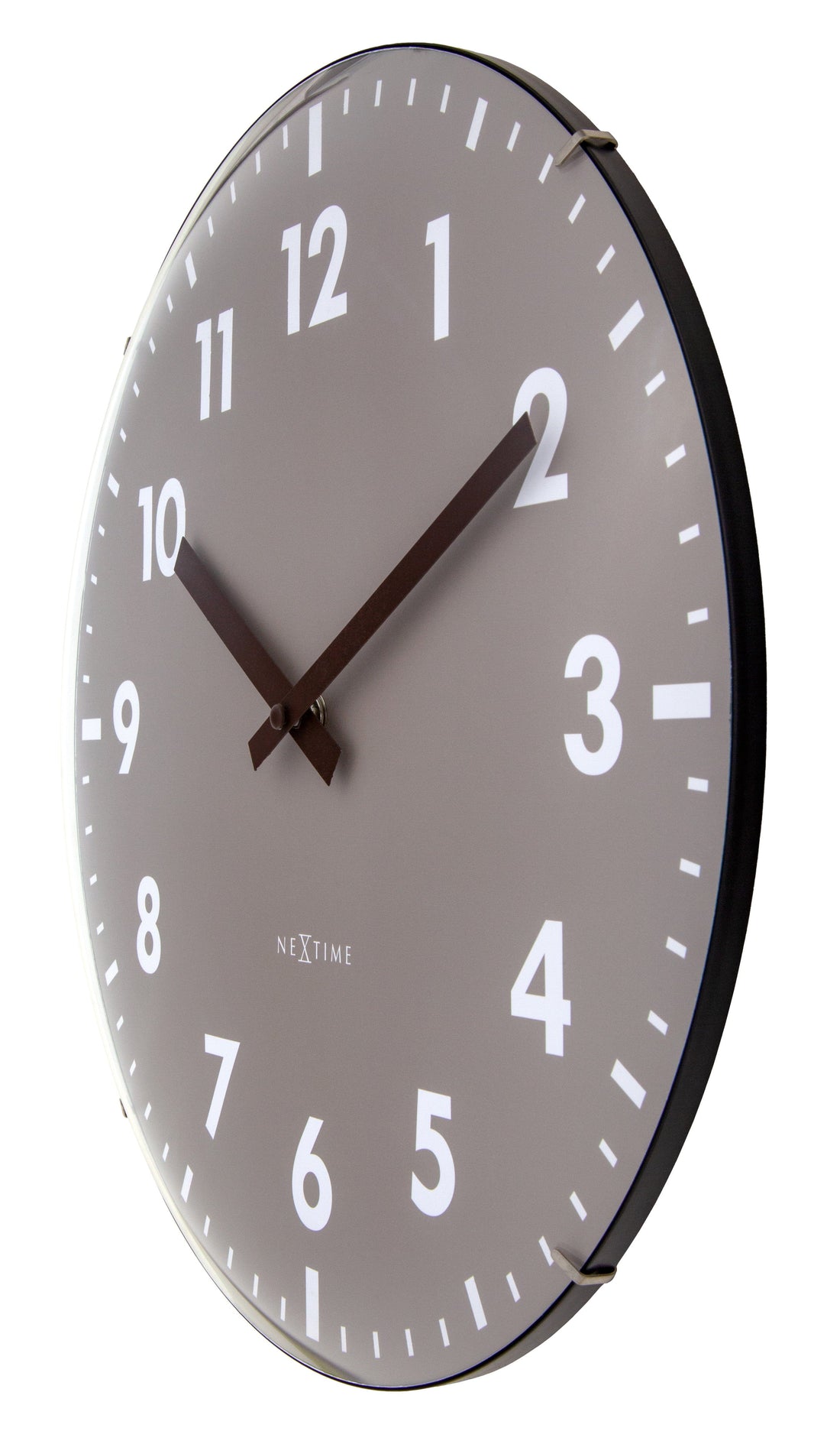 Wall Clock 35cm Domed Glass Lens-Silent-Glass-NeXtime 'Duomo' - Goat Corp