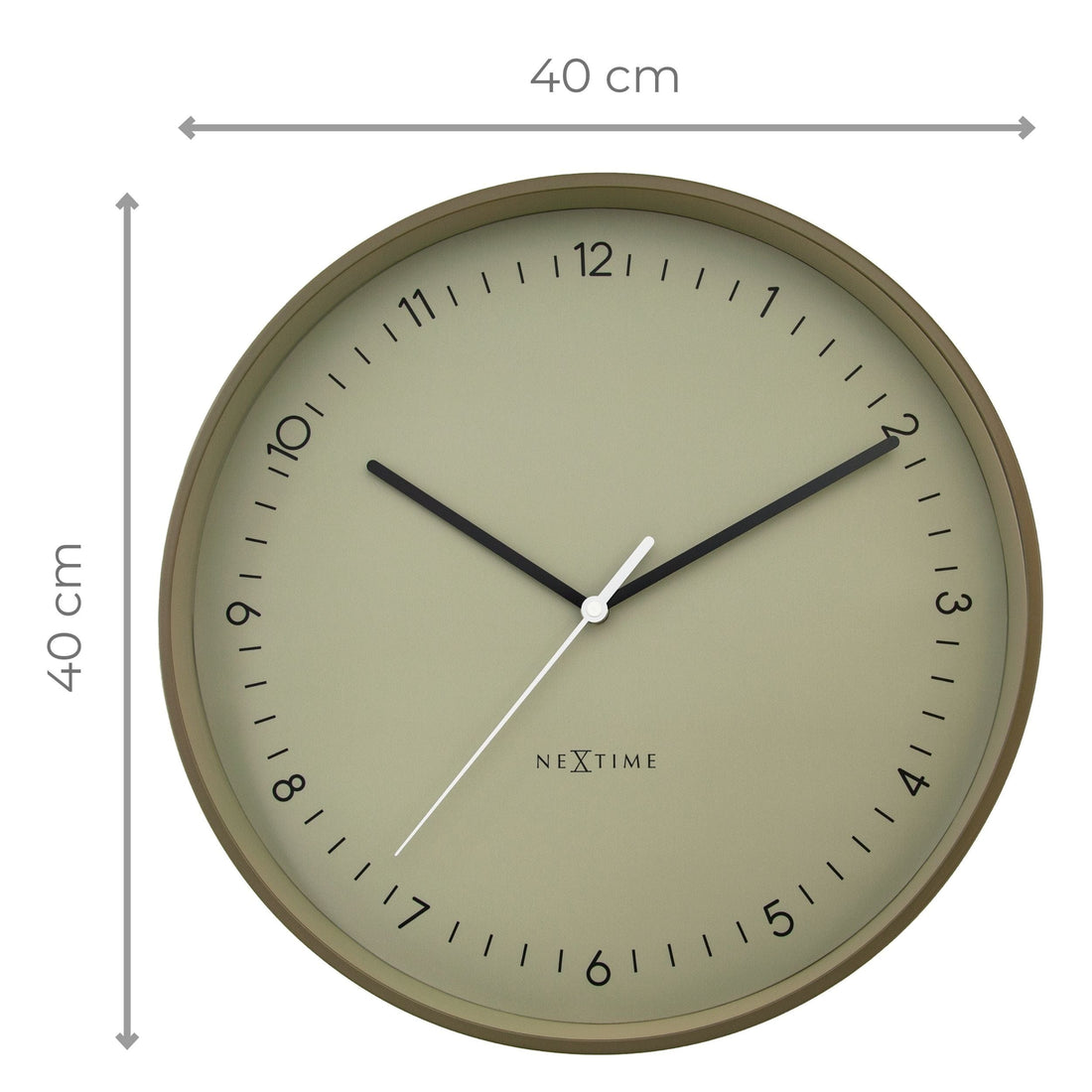 Wall clock 40cm-Silent-Metal-NeXtime 'Berlin L' - Goat Corp