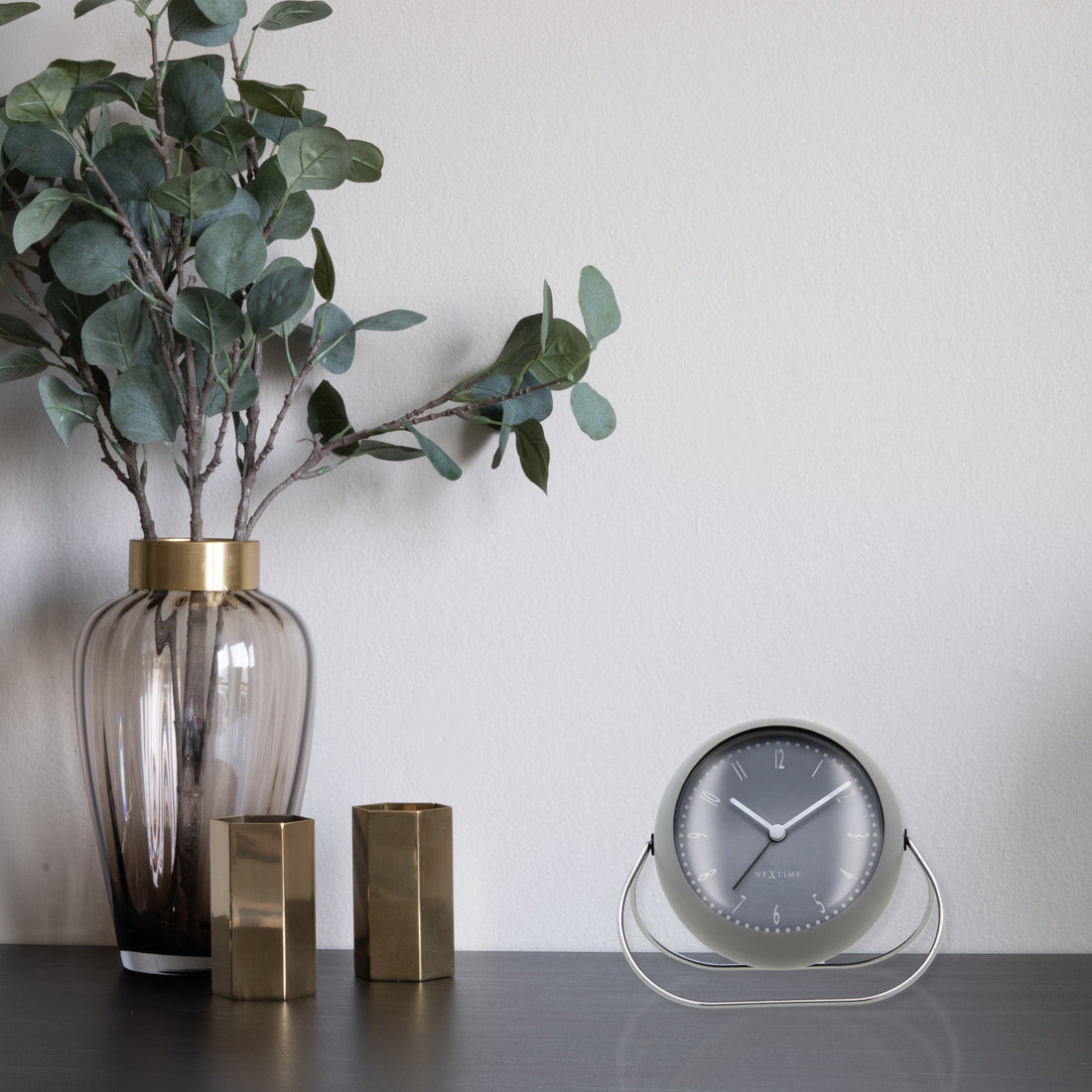 Table Alarm Clock 14x12x8cm-Silent-Metal-NeXtime 'Bubble Alarm Clock' - Goat Corp