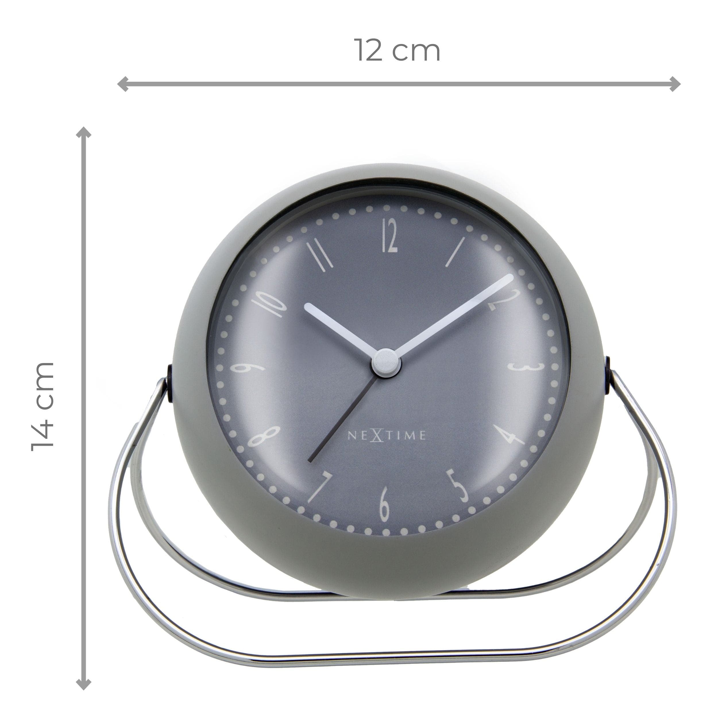 Table Alarm Clock 14x12x8cm-Silent-Metal-NeXtime 'Bubble Alarm Clock' - Goat Corp