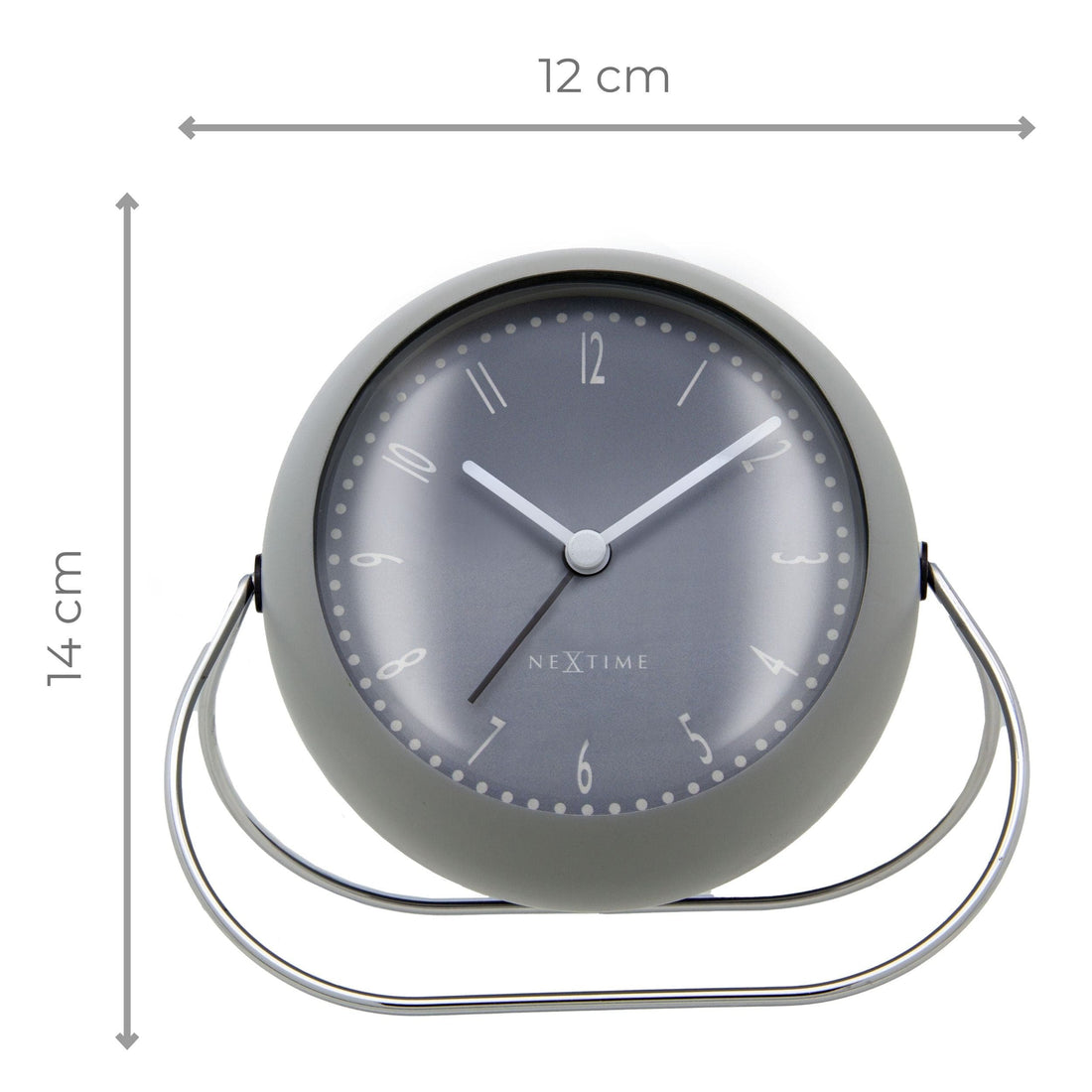 Table Alarm Clock 14x12x8cm-Silent-Metal-NeXtime 'Bubble Alarm Clock' - Goat Corp