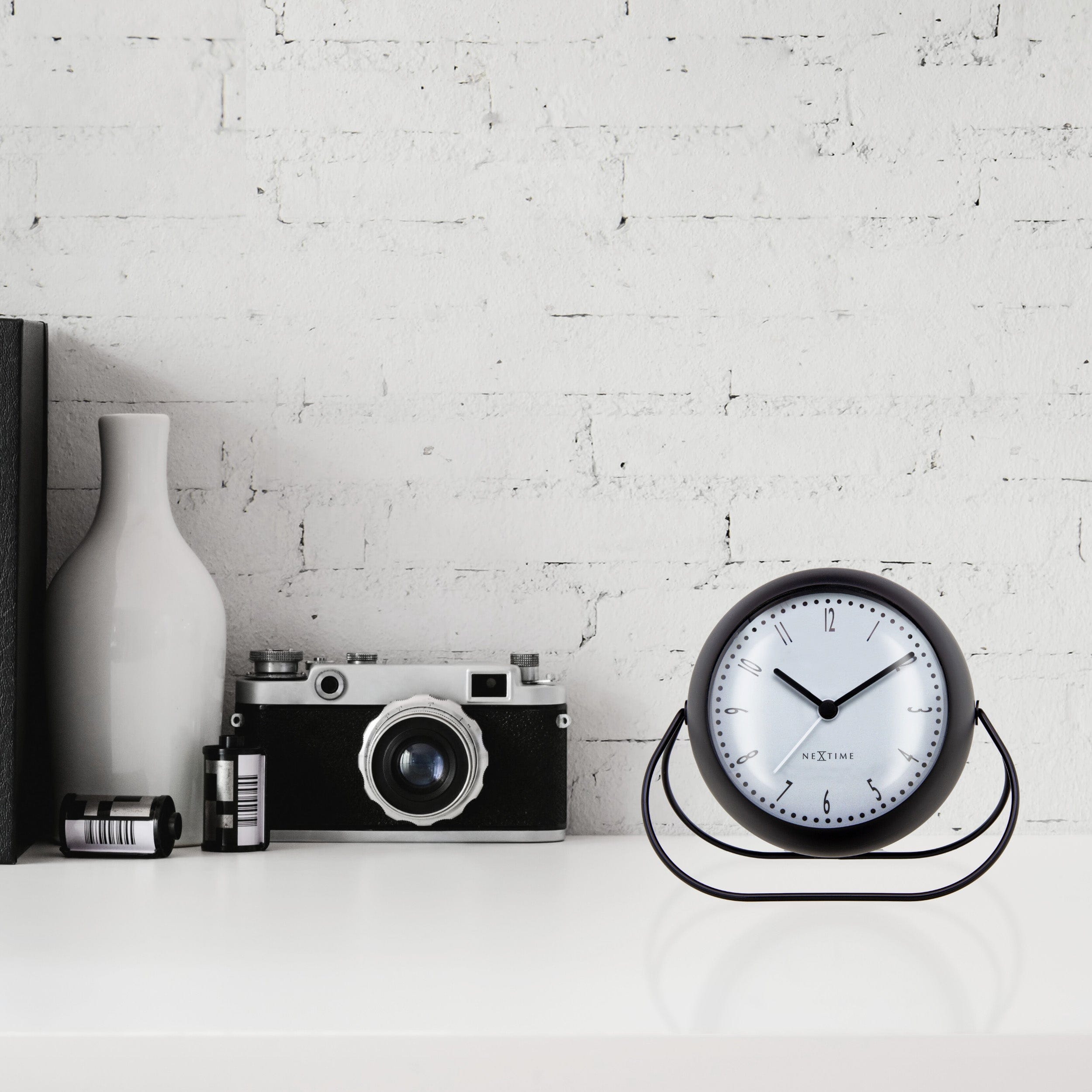 Table Alarm Clock 14x12x8cm-Silent-Metal-NeXtime 'Bubble Alarm Clock' - Goat Corp