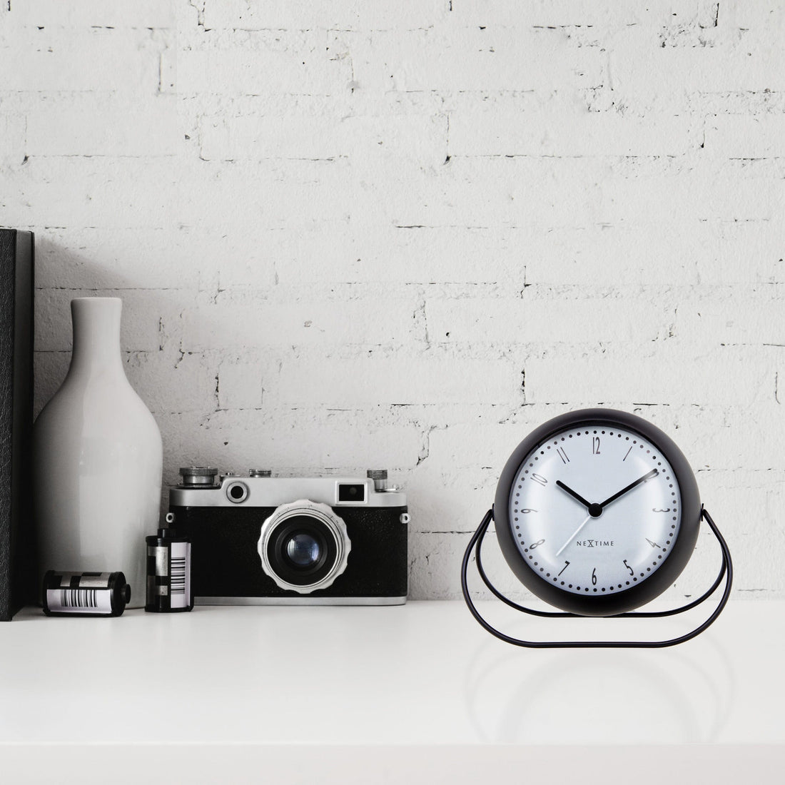 Table Alarm Clock 14x12x8cm-Silent-Metal-NeXtime 'Bubble Alarm Clock' - Goat Corp