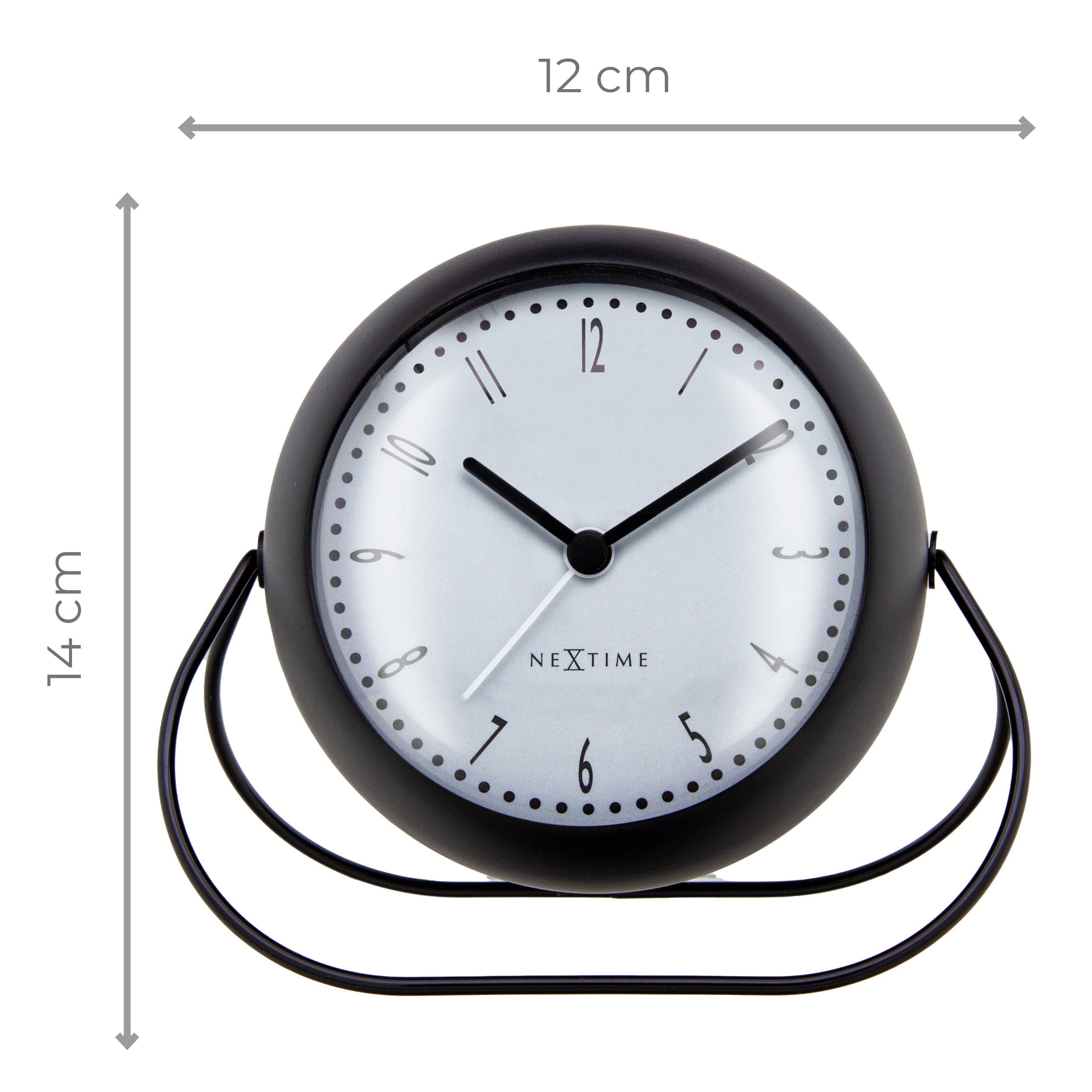 Table Alarm Clock 14x12x8cm-Silent-Metal-NeXtime 'Bubble Alarm Clock' - Goat Corp
