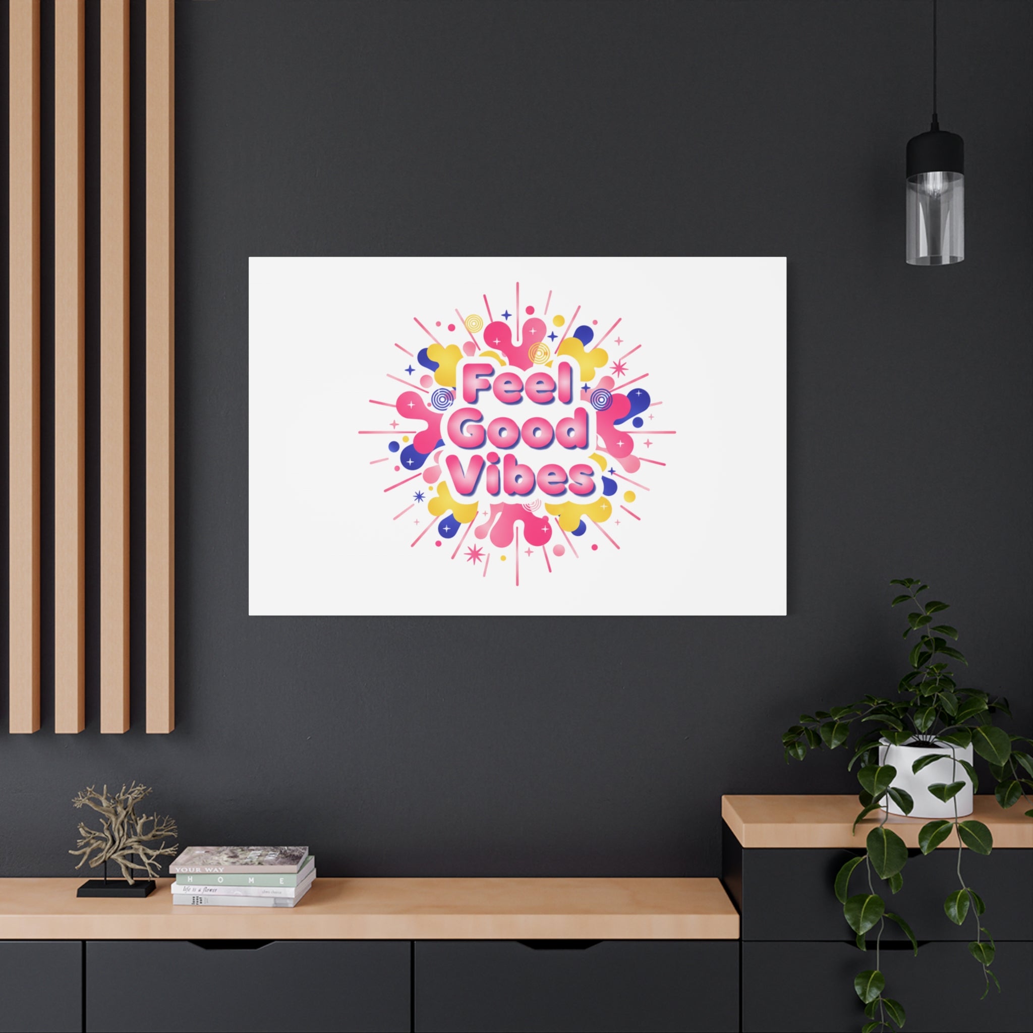Feel Good Vibes Canvas | Dopamine Decor, Neon Gradient Squishy Art