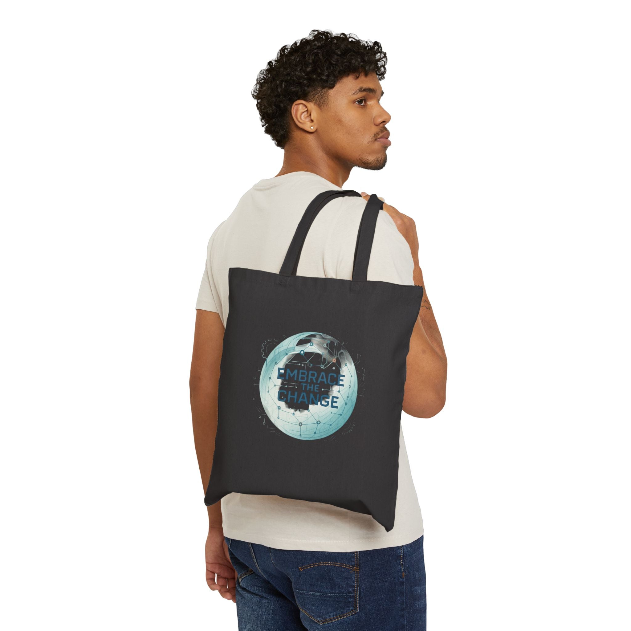 Embrace the Change Canvas Tote Bag — Eco-Friendly Reusable Market Bag