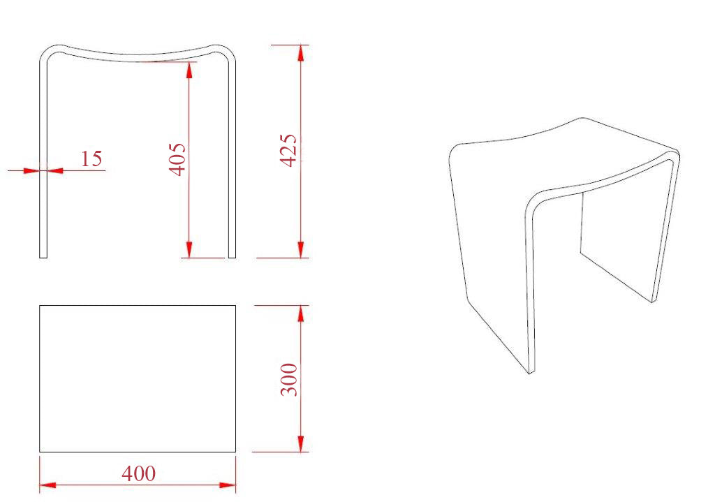 Zita kruk 40 x 30 x 42,5 solid surface mat wit