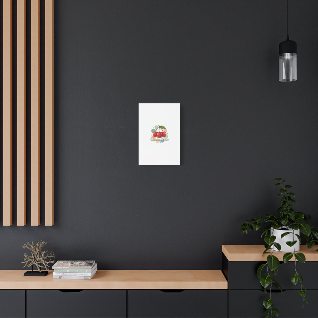 Cherries on Top Canvas | Retro Kawaii Fruit Wall Art