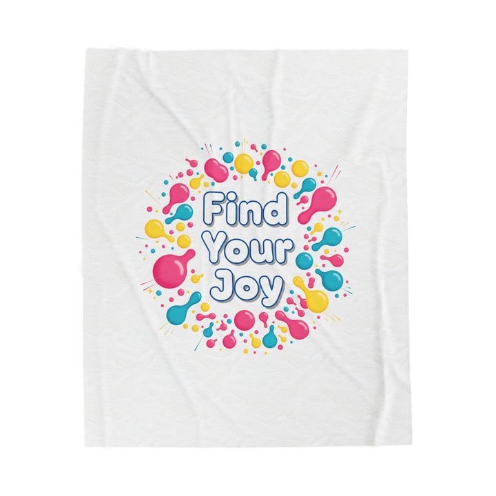 Find Your Joy Velveteen Plush Blanket | Dopamine Decor, Neon Gradient Squiggle