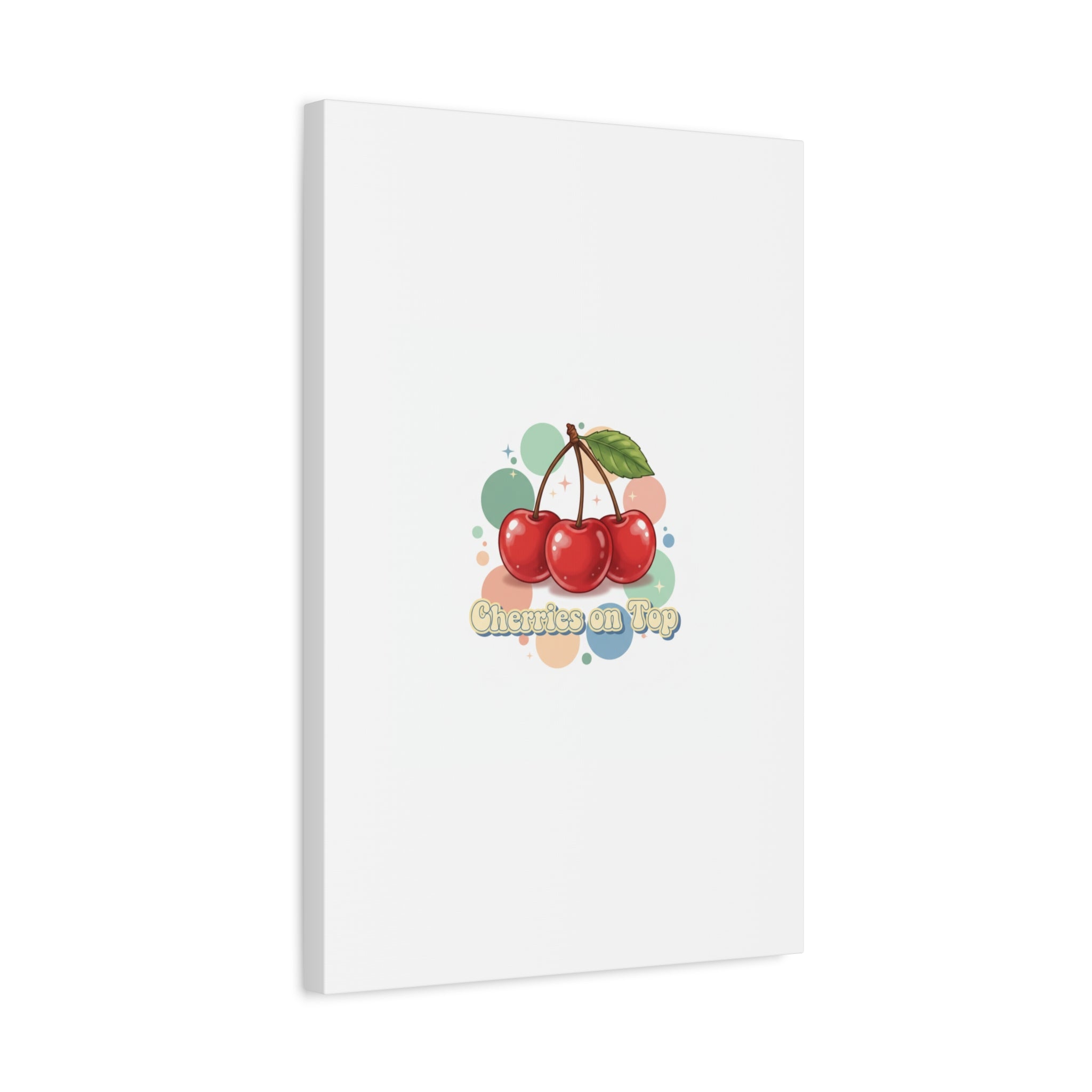 Cherries on Top Canvas | Retro Kawaii Fruit Wall Art