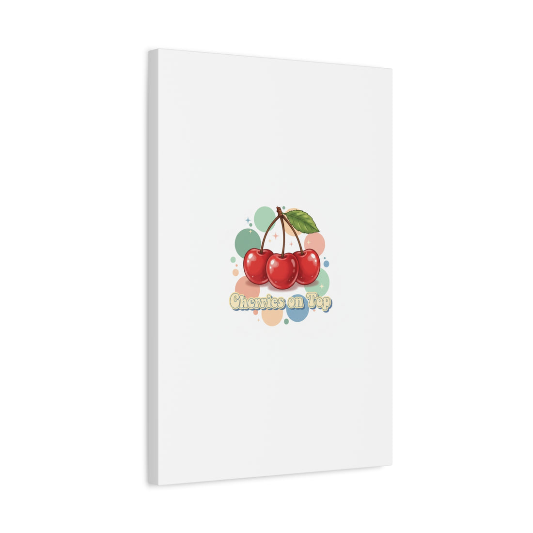 Cherries on Top Canvas | Retro Kawaii Fruit Wall Art