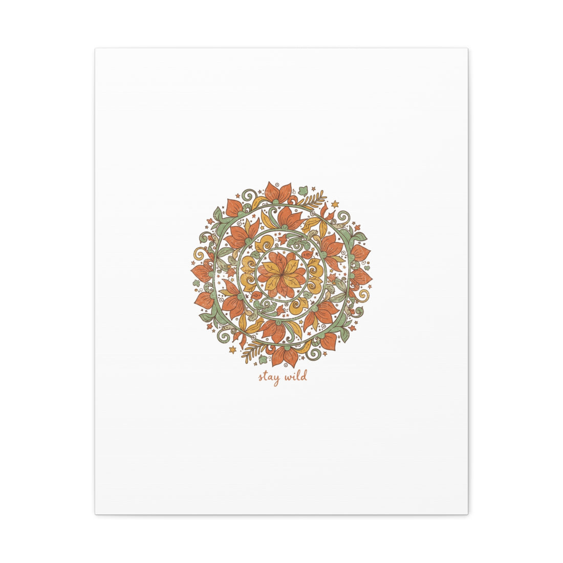 Stay Wild Mandala Canvas, Boho Paisley Wall Art | Artisanal Boho Print