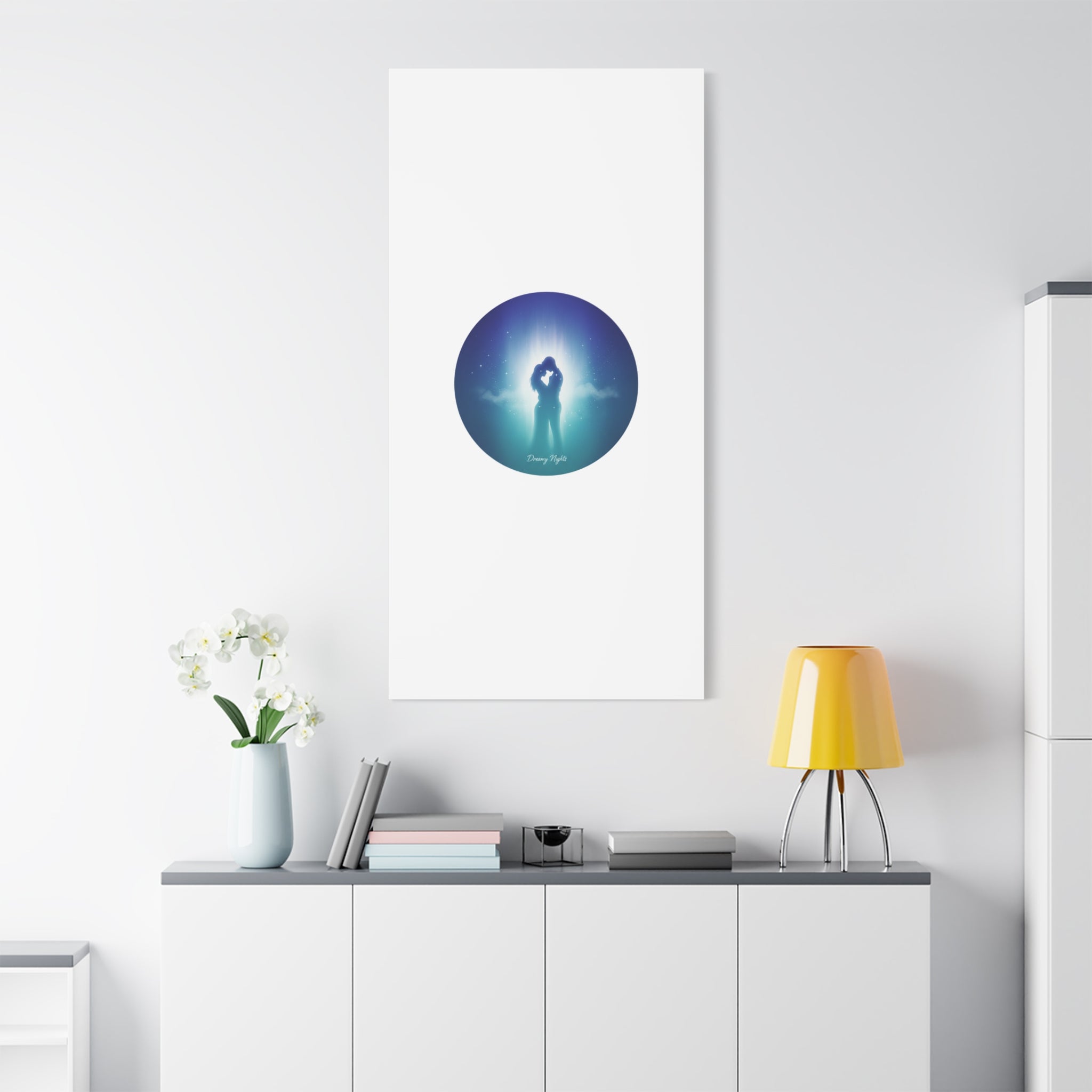 Dreamy Nightscape Canvas | Afterlight Atmospheric Print, Luminous Night Bloom