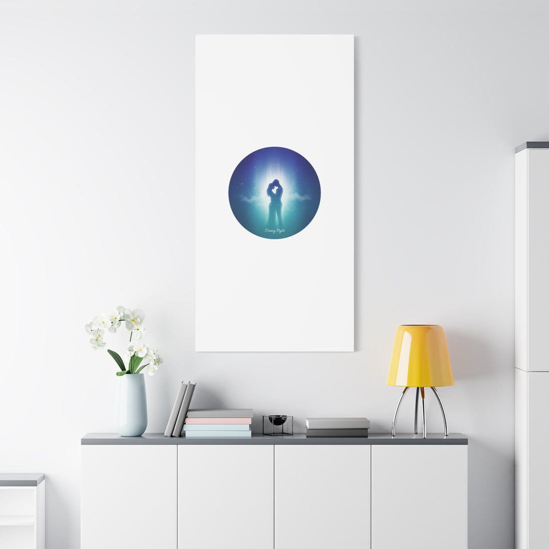 Dreamy Nightscape Canvas | Afterlight Atmospheric Print, Luminous Night Bloom